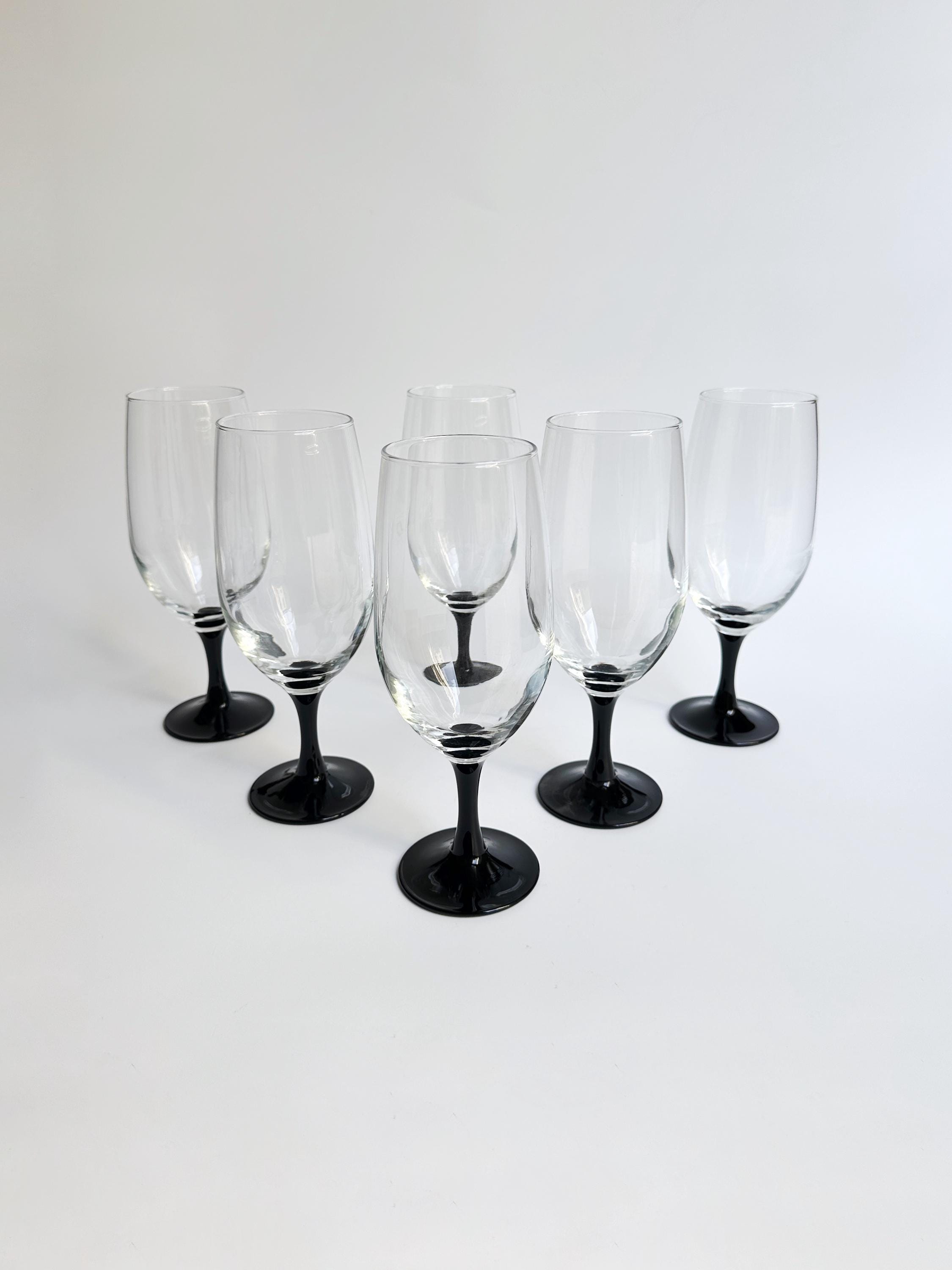 6 Luminarc „Domino“ Longdrink- & Biergläser mit schwarzem