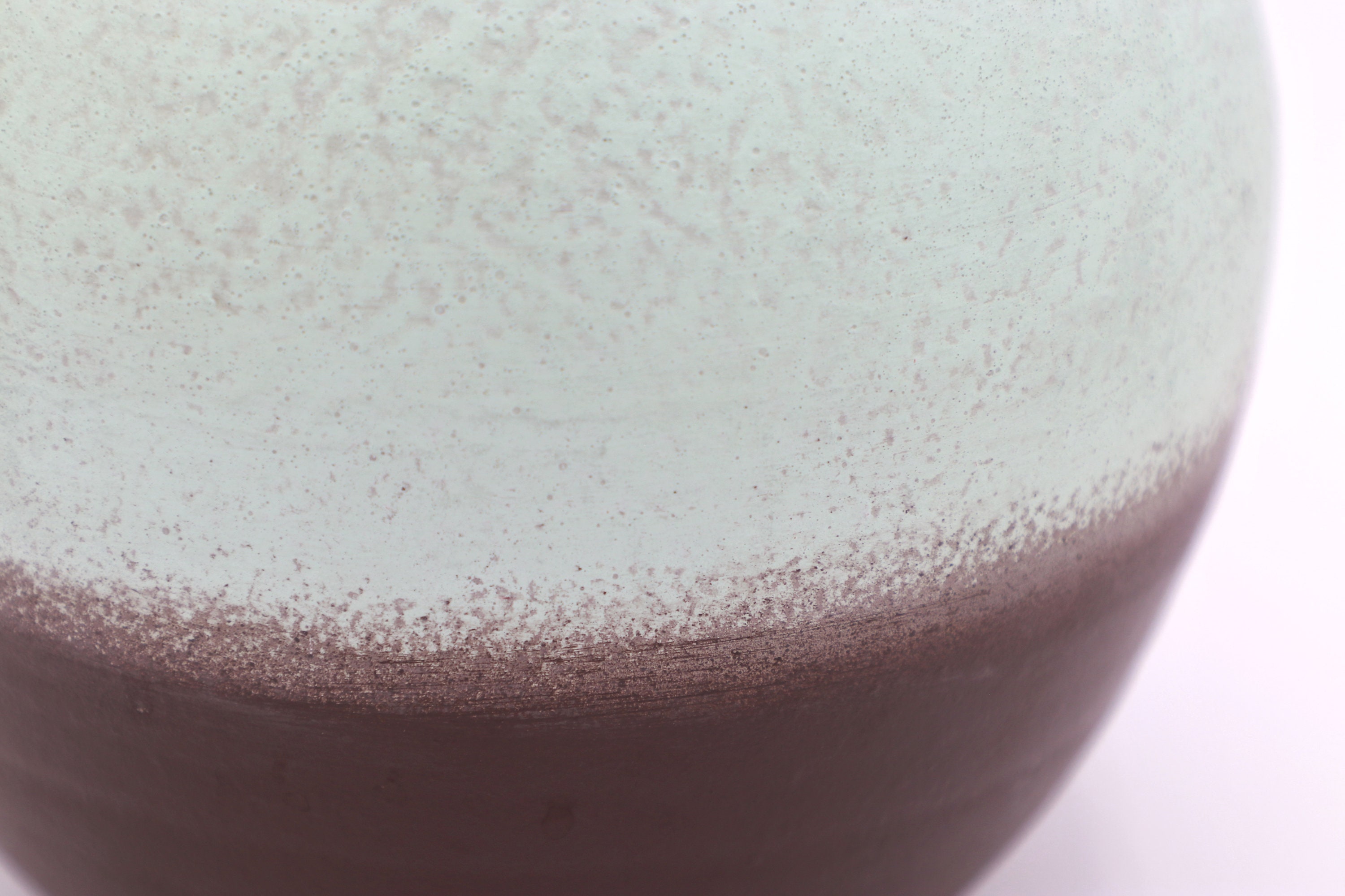 Vintage Keramikvase in Mintgrün und Braun