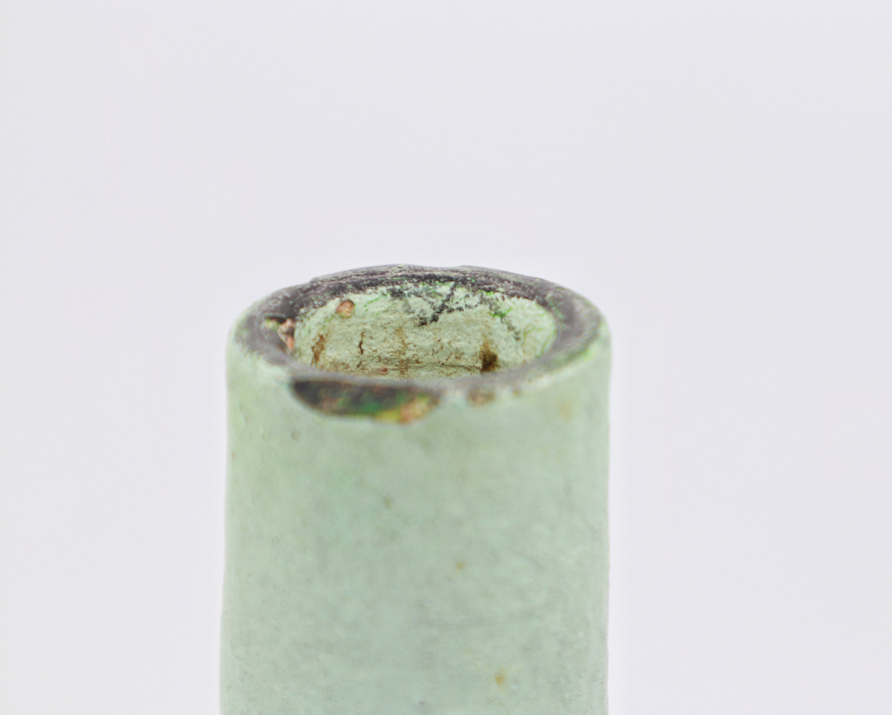 Vintage Keramikvase in Mintgrün und Braun