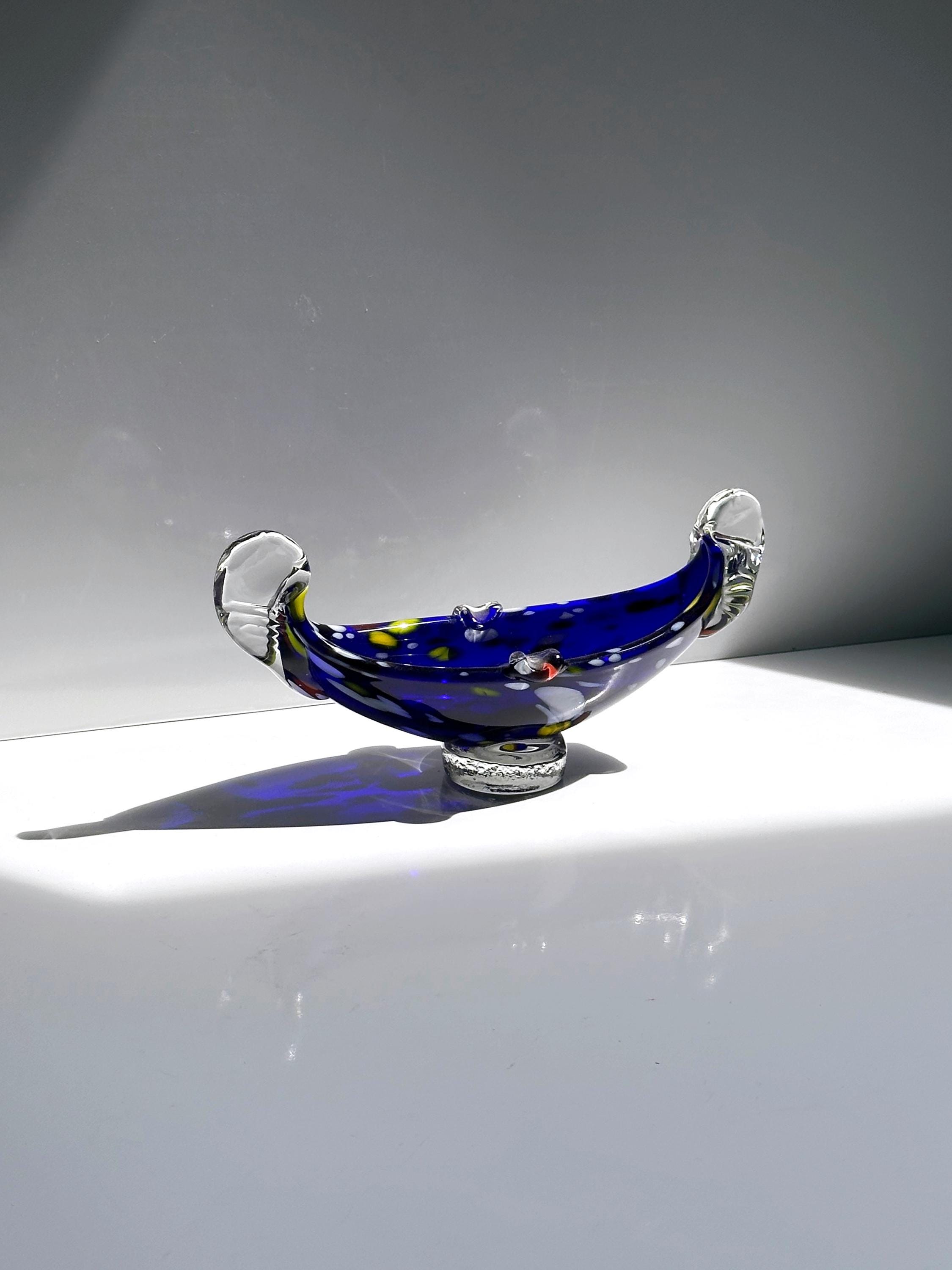 Vintage Murano Gondel-Aschenbecher aus kobaltblauem Glas