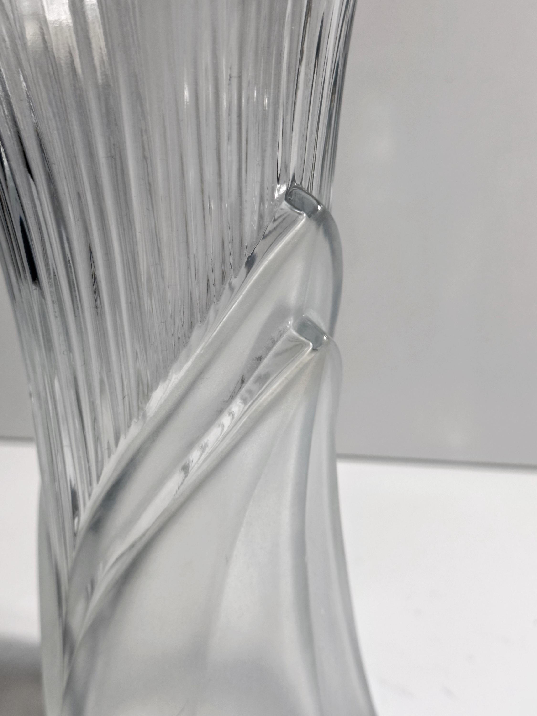 Vintage Glas Vase in Bambusoptik