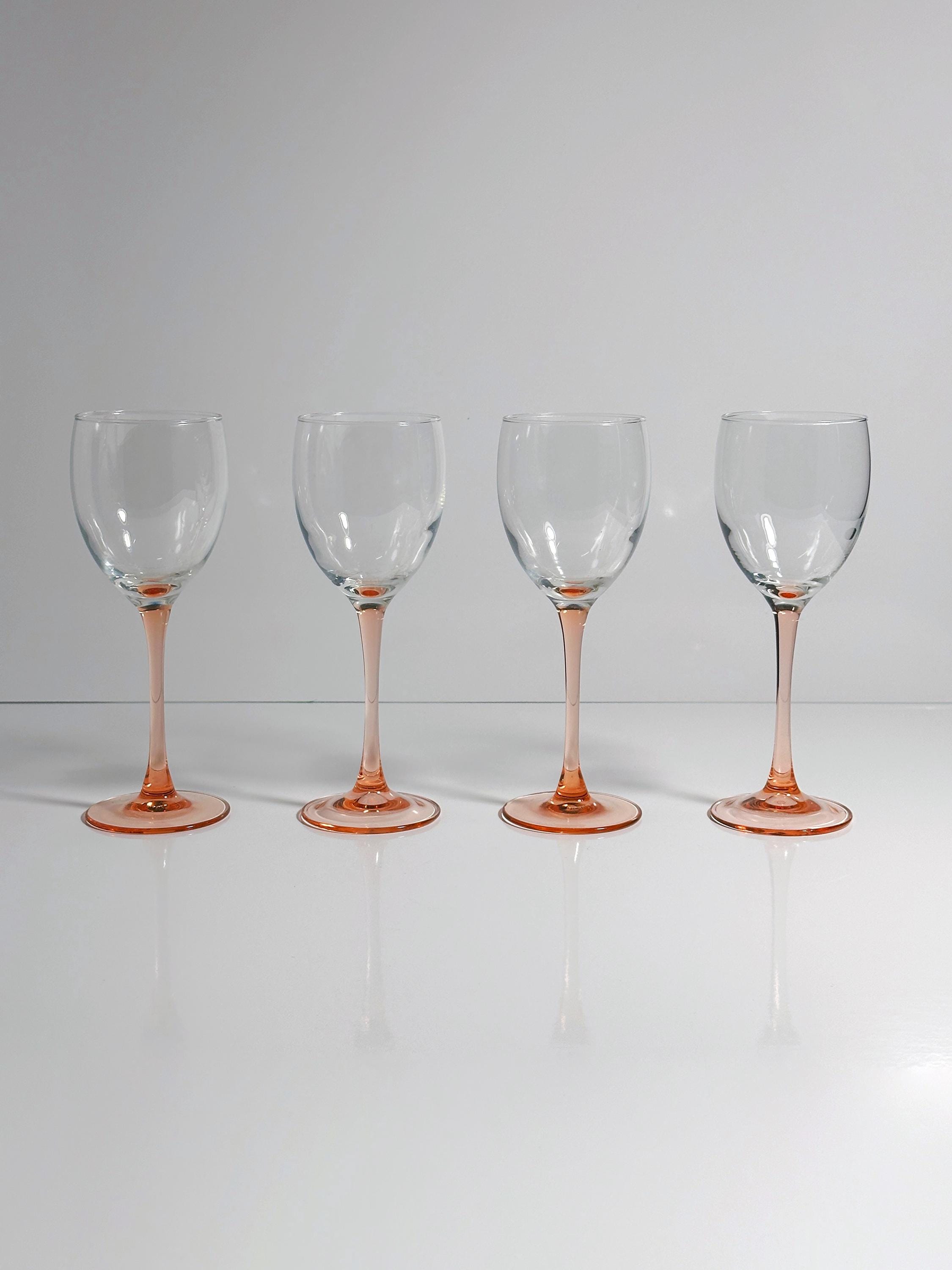 4 Luminarc Rosaline Weingläser mit rosa Stiel