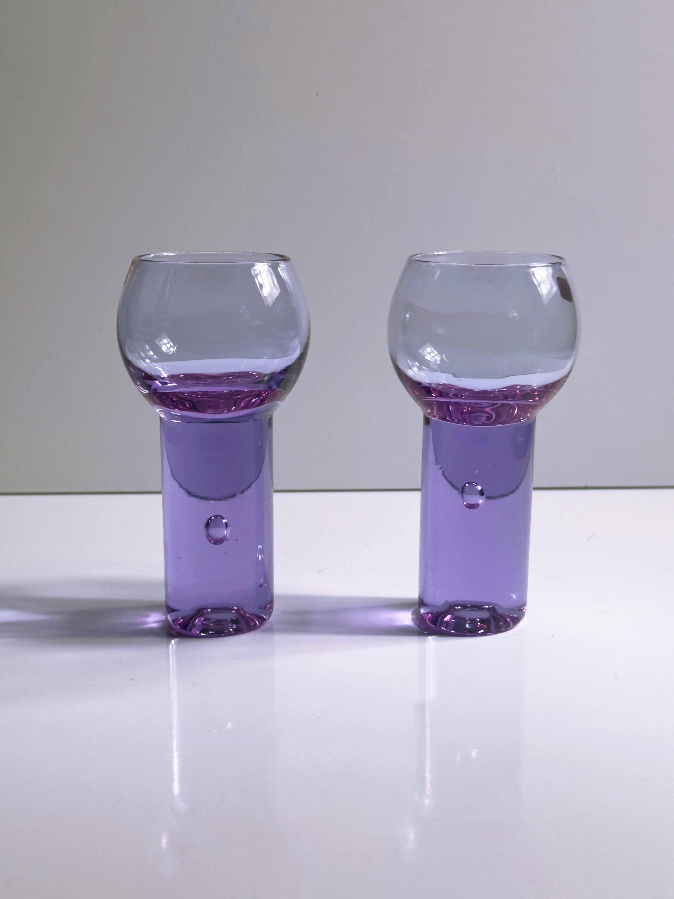 6 Sergio Asti „Chameleon“ Aperitifgläser aus Alexandritglas