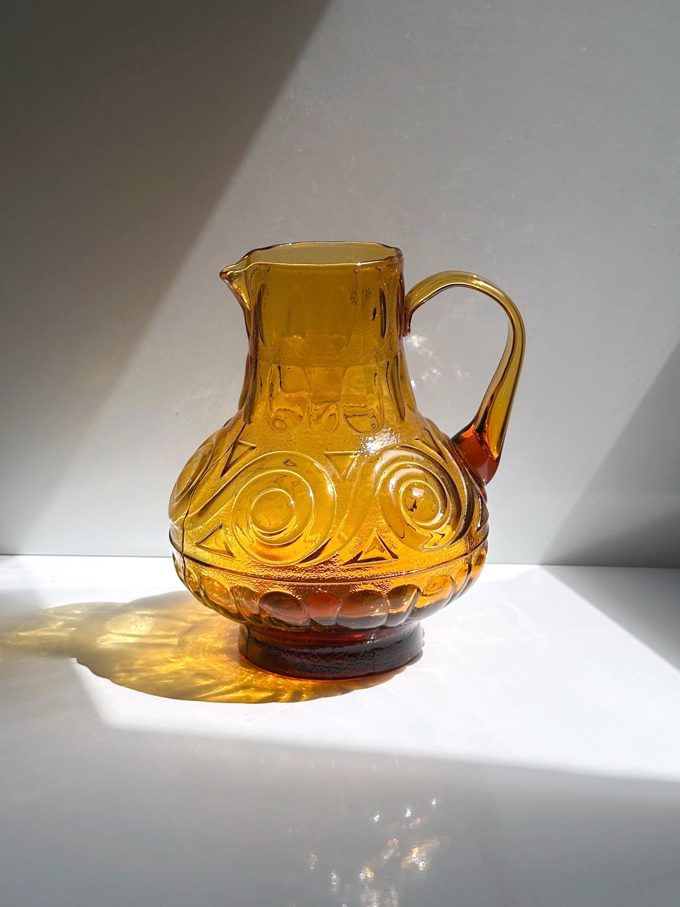 Vintage italienische Karaffe aus bernsteinfarbenem Glas
