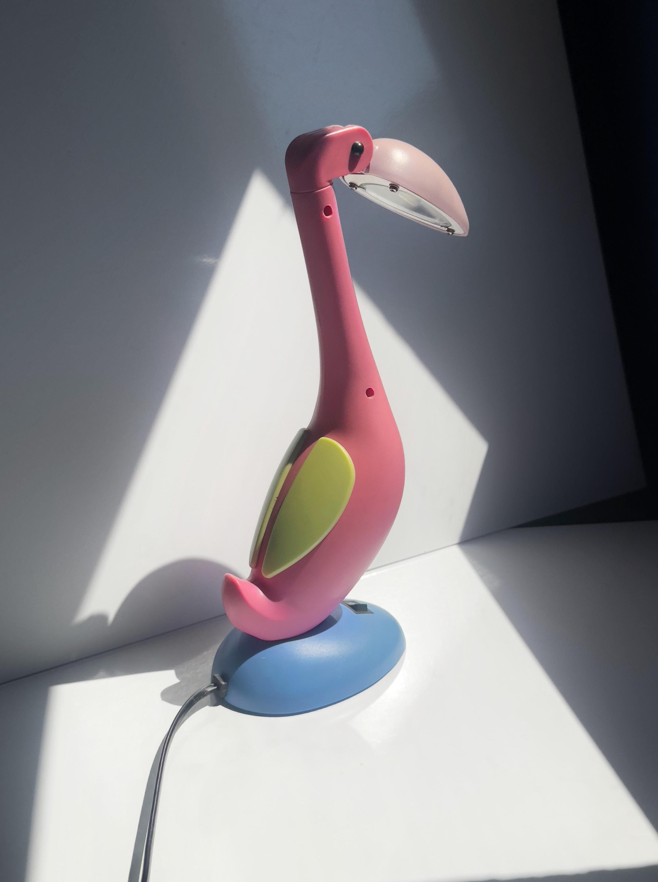 Vintage Flamingo Tischlampe in Pink