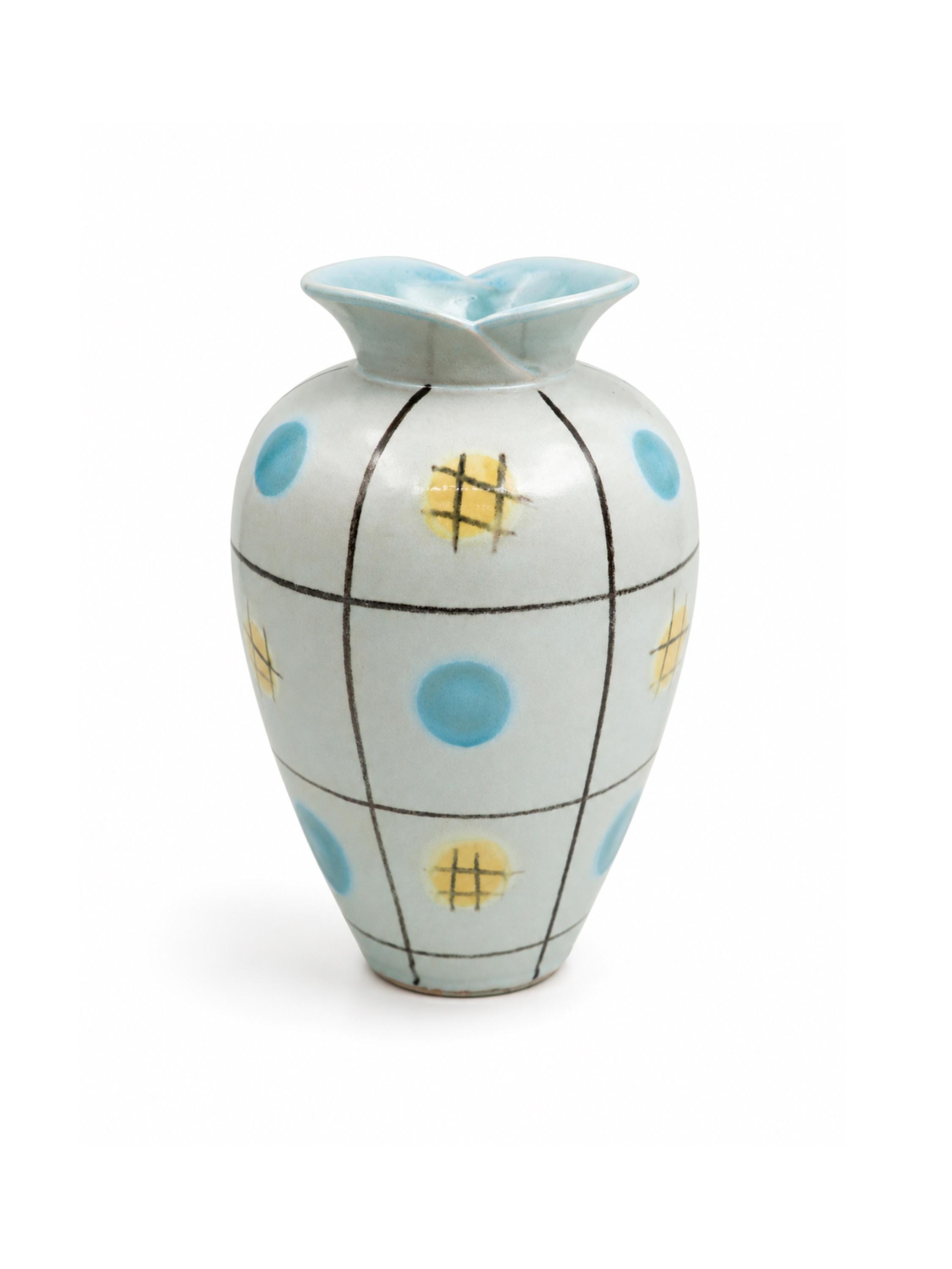 Viktoria Keramikvase in Mintgrün, Mid-Century 1950er/60er