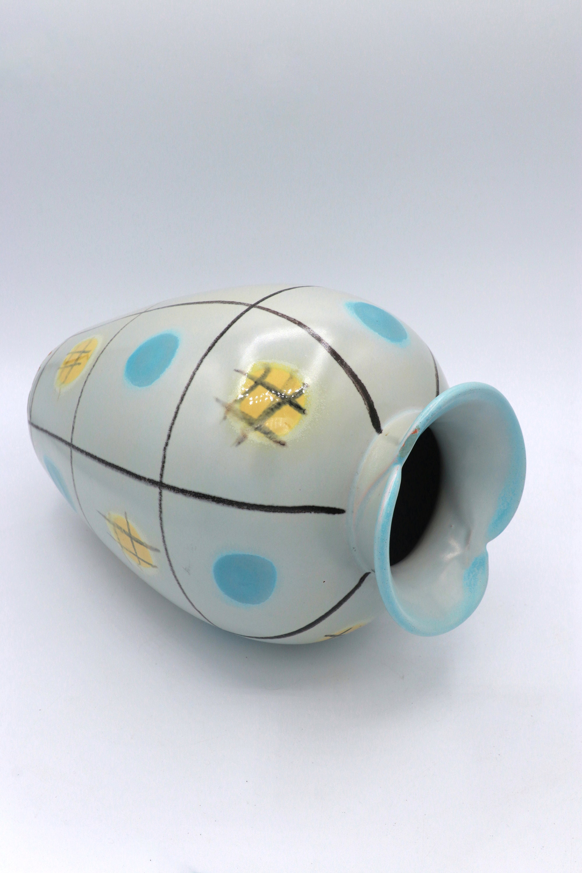 Viktoria Keramikvase in Mintgrün, Mid-Century 1950er/60er