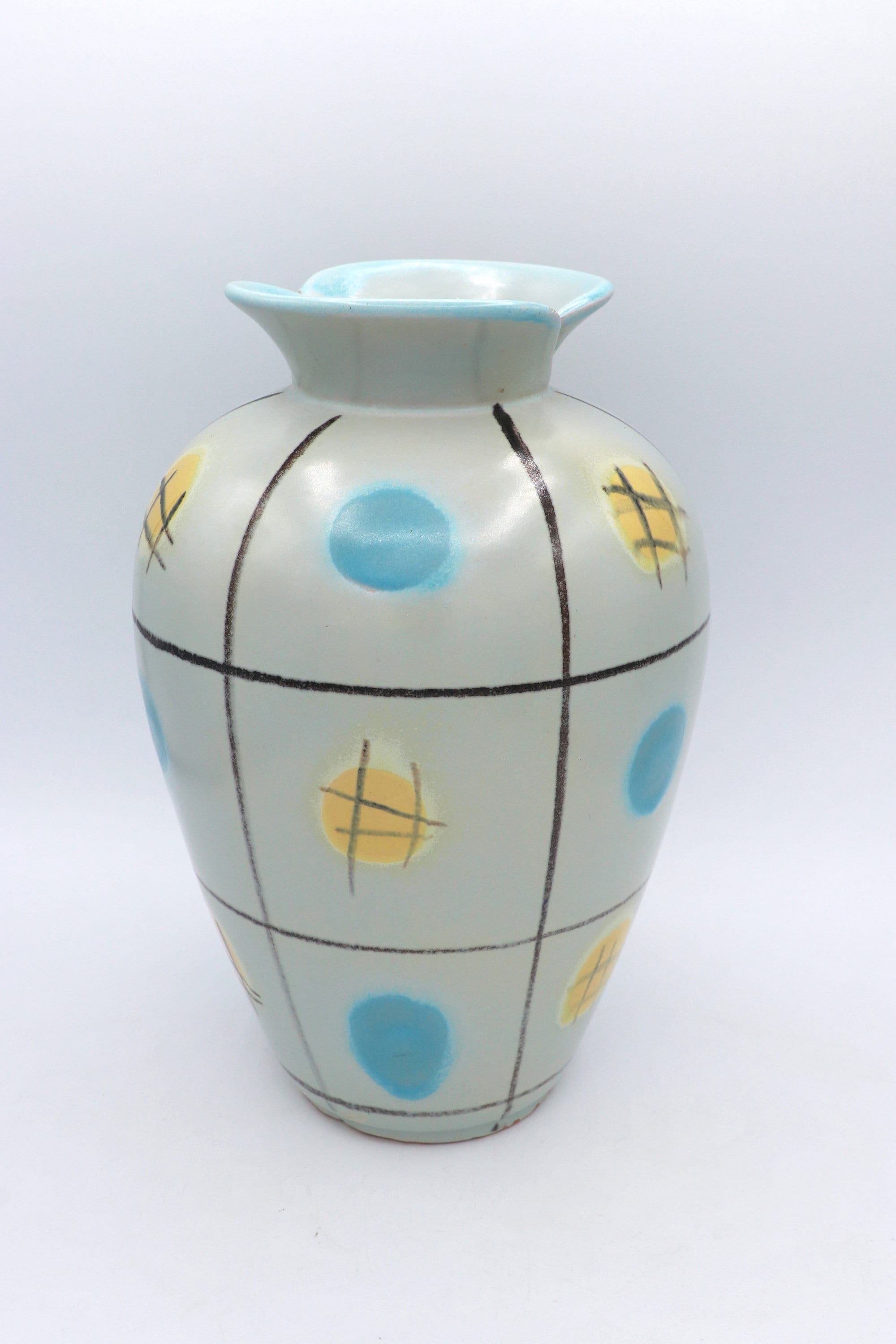 Viktoria Keramikvase in Mintgrün, Mid-Century 1950er/60er