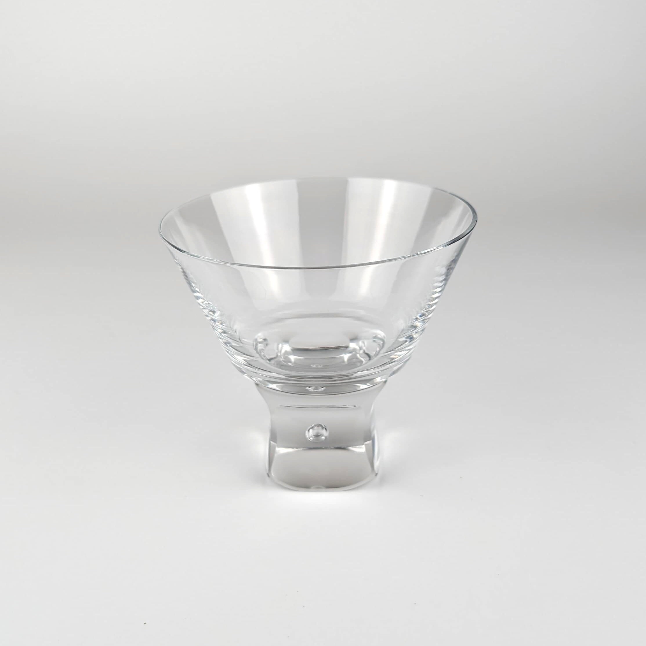 5 Vintage Kristallglas Dessertschalen mit Bubble-Fuß