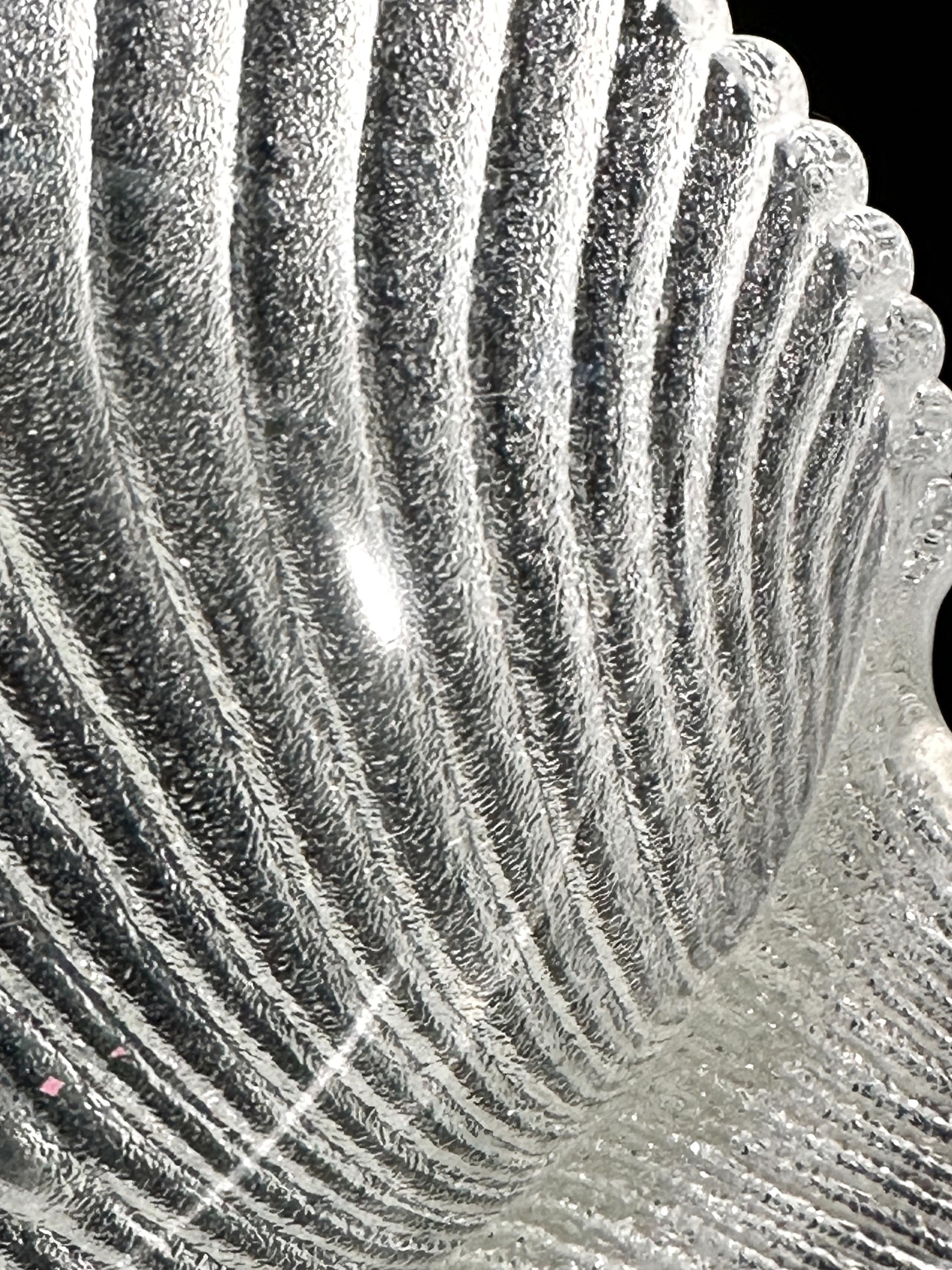 Vintage Glasschale in Muschelform, 1980er Art Deco Revival