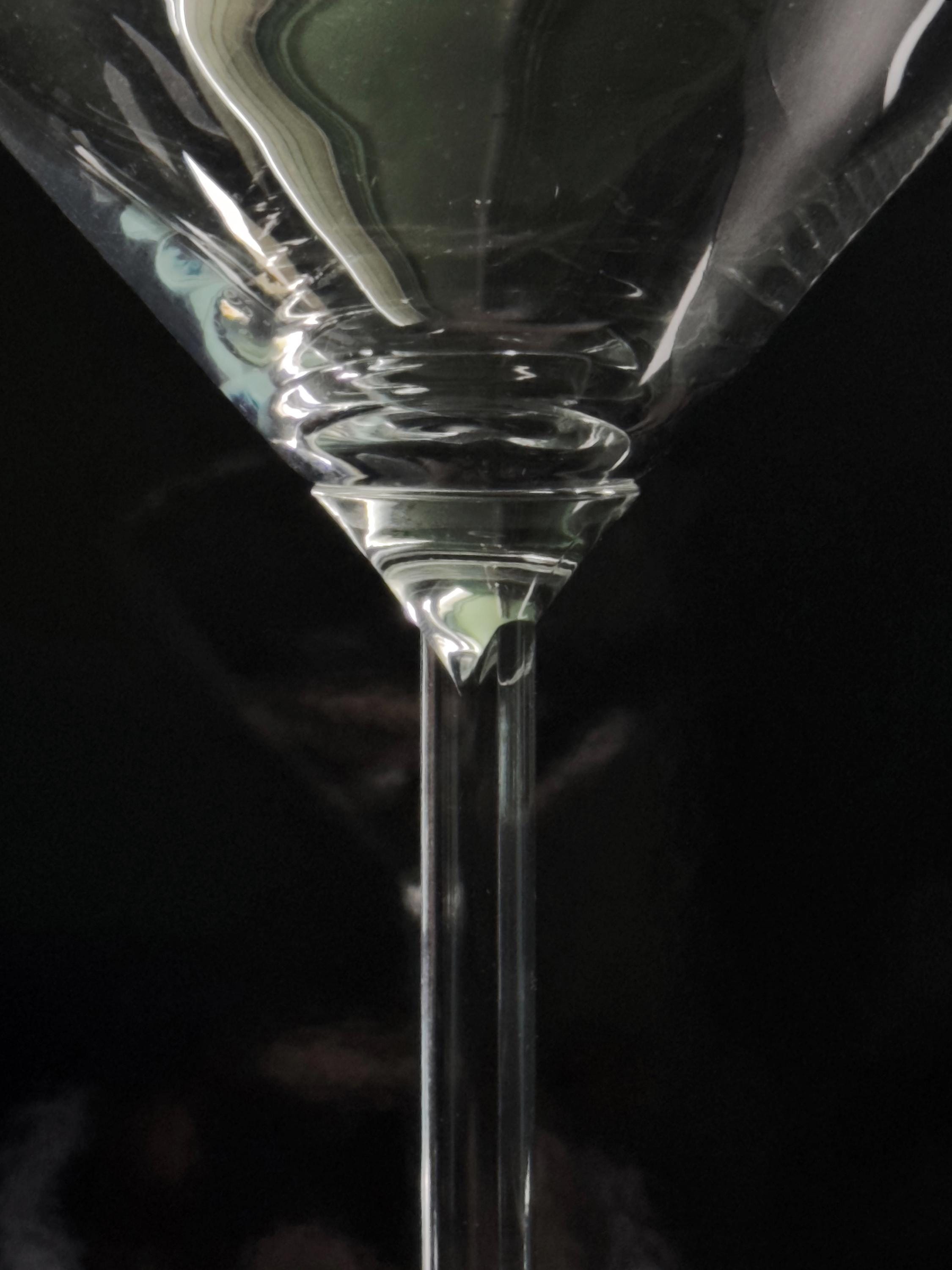 4 Vintage Martini-Gläser mit rechteckigem Stiel
