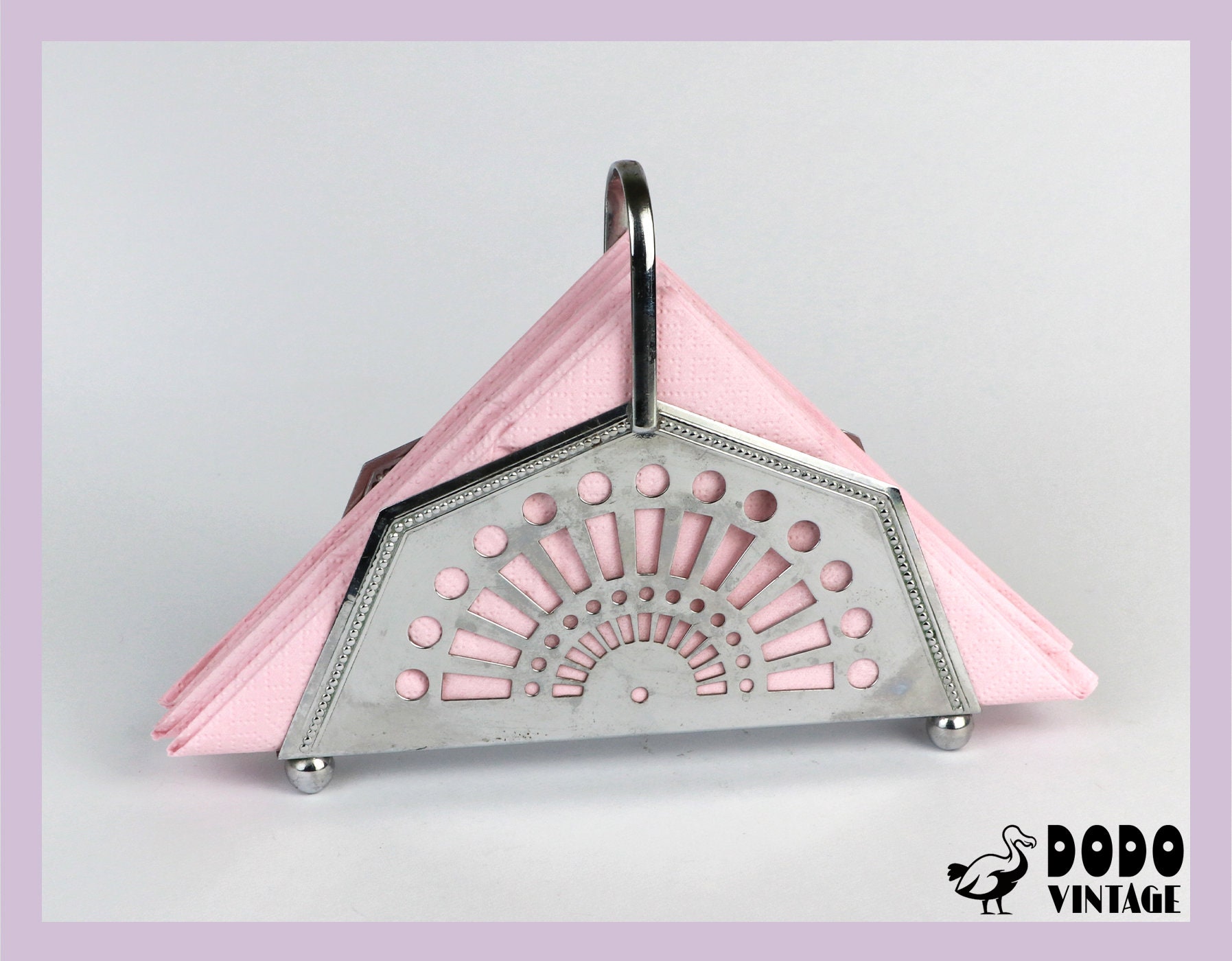 Vintage Serviettenhalter aus Metall, 1980er Art Deco Revival