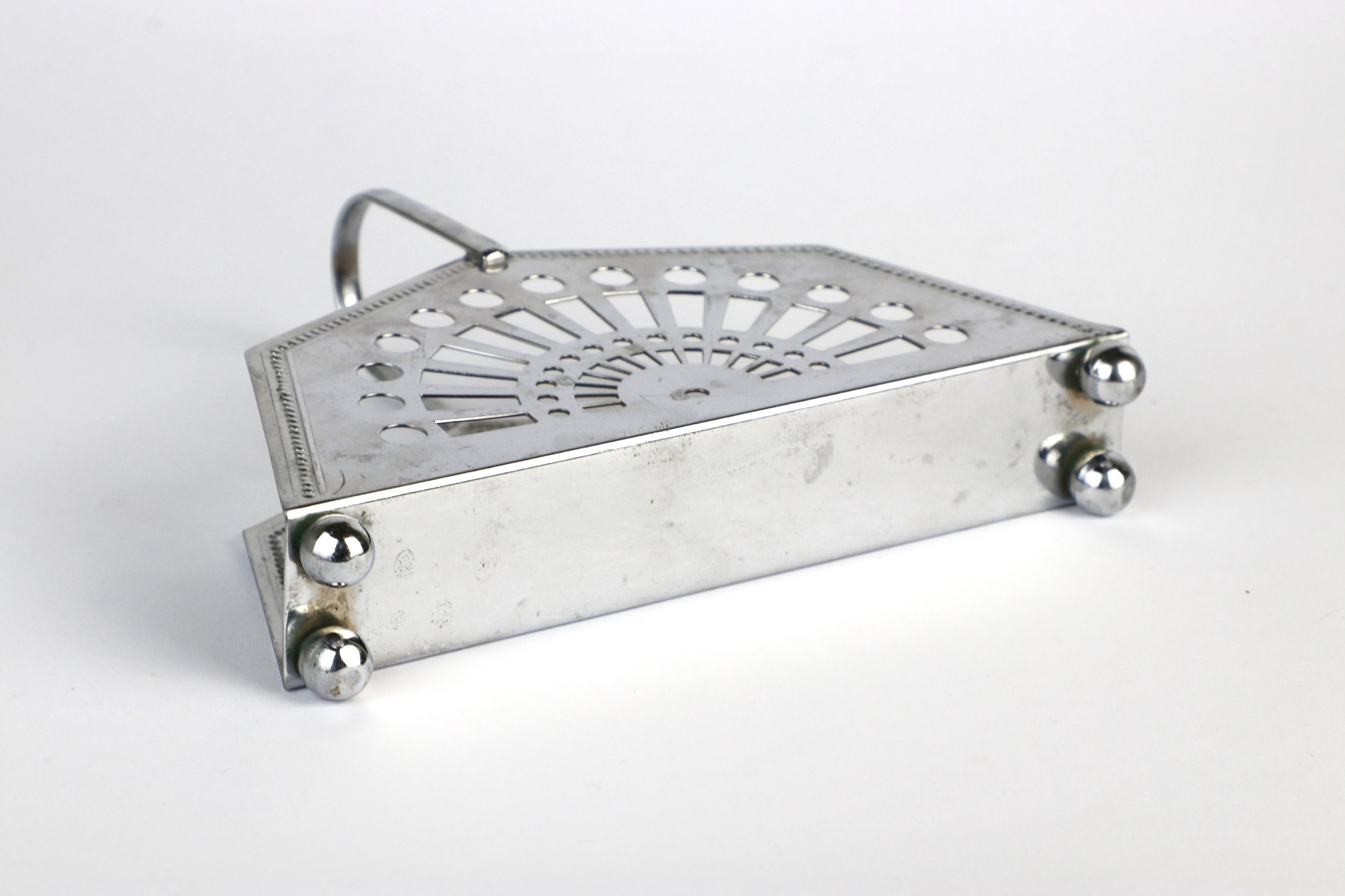 Vintage Serviettenhalter aus Metall, 1980er Art Deco Revival