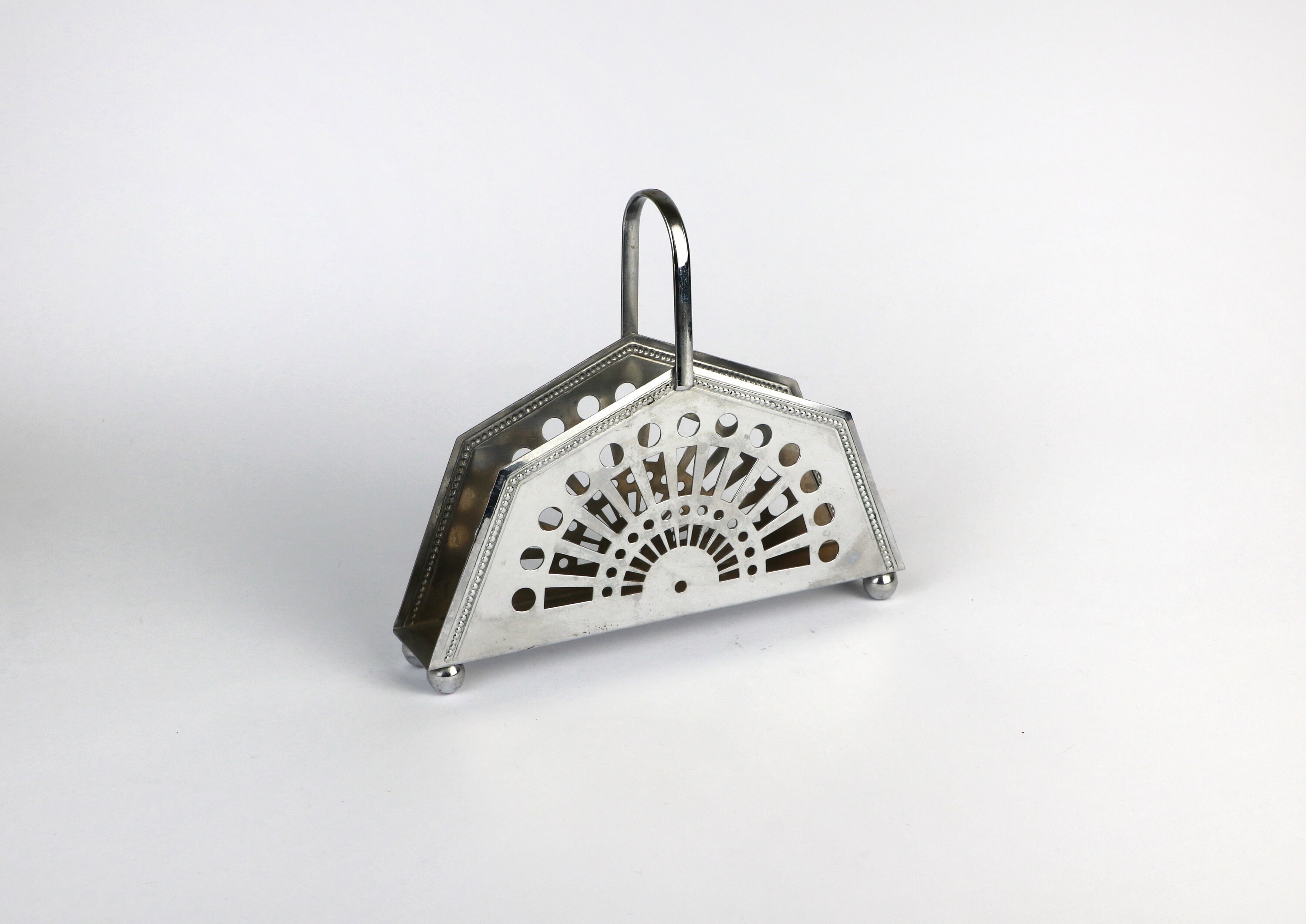 Vintage Serviettenhalter aus Metall, 1980er Art Deco Revival