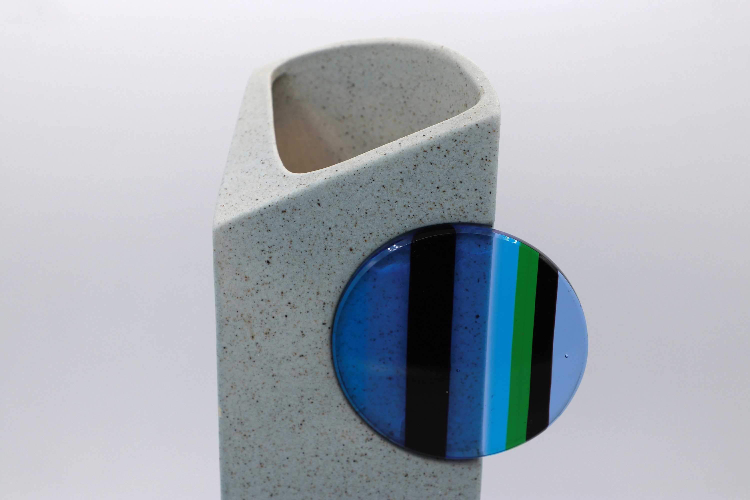 Lineasette Ceramiche Vase mit Glaselement