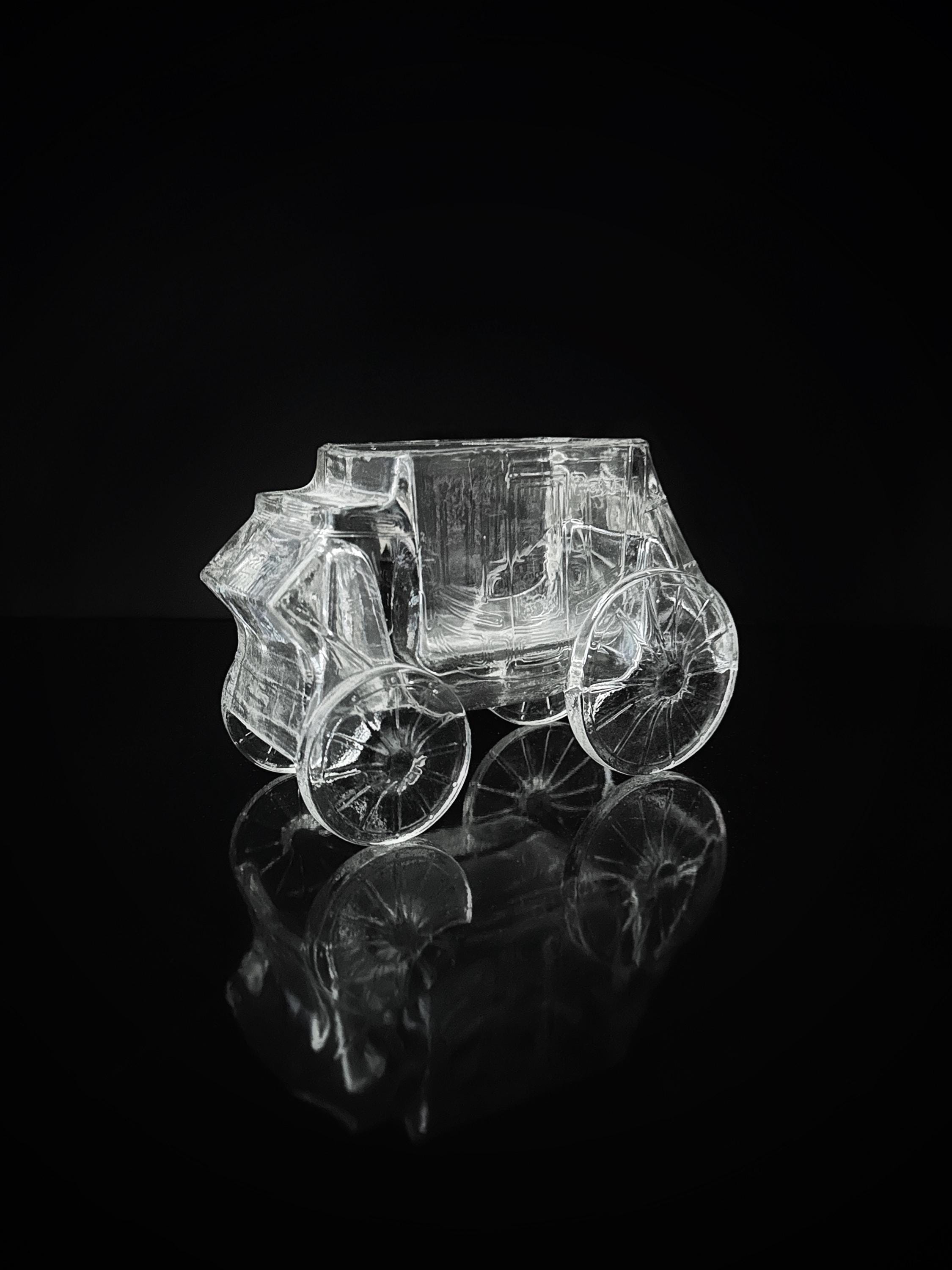 Vintage Glasvase in Kutschenform, 1960er/70er