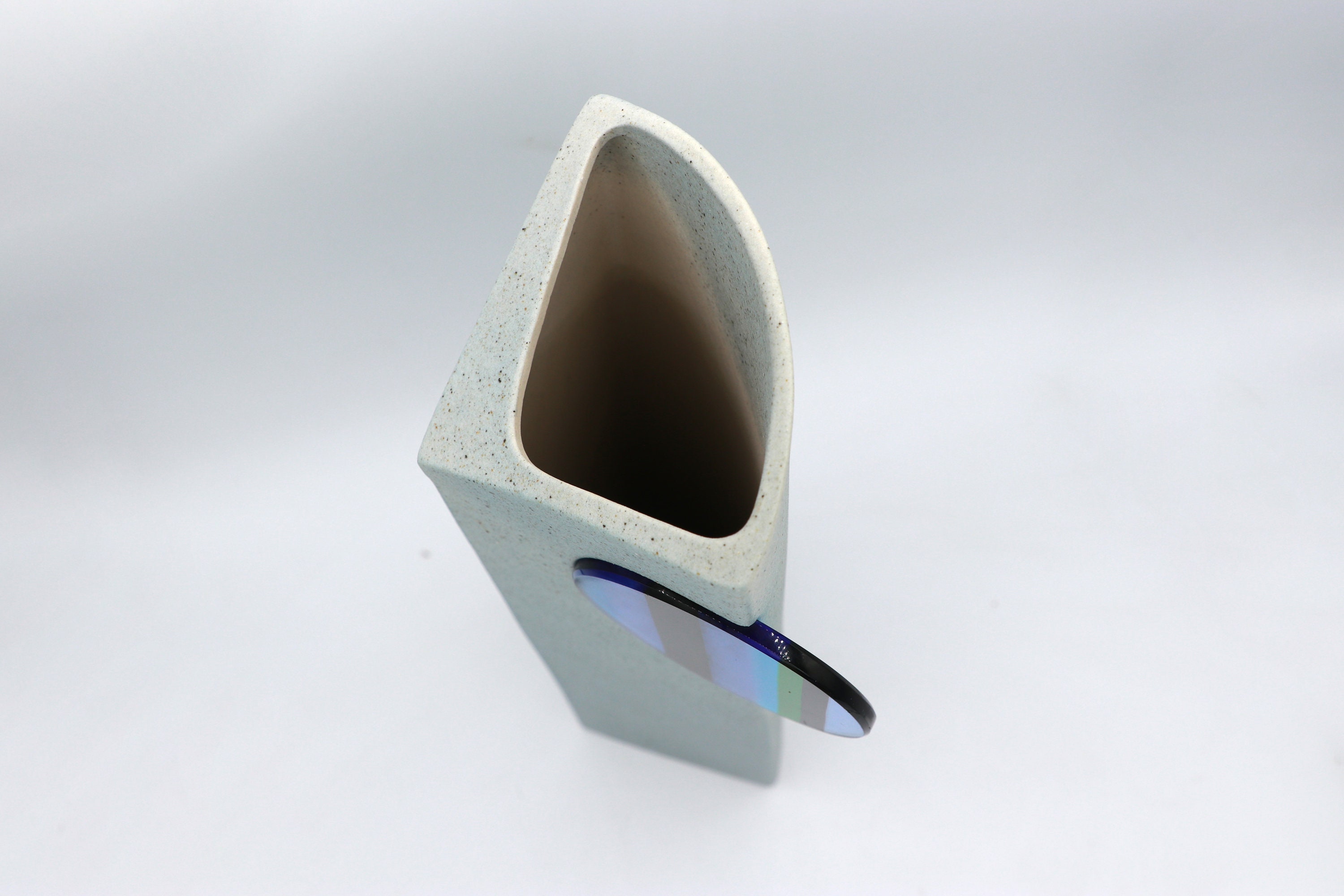 Lineasette Ceramiche Vase mit Glaselement
