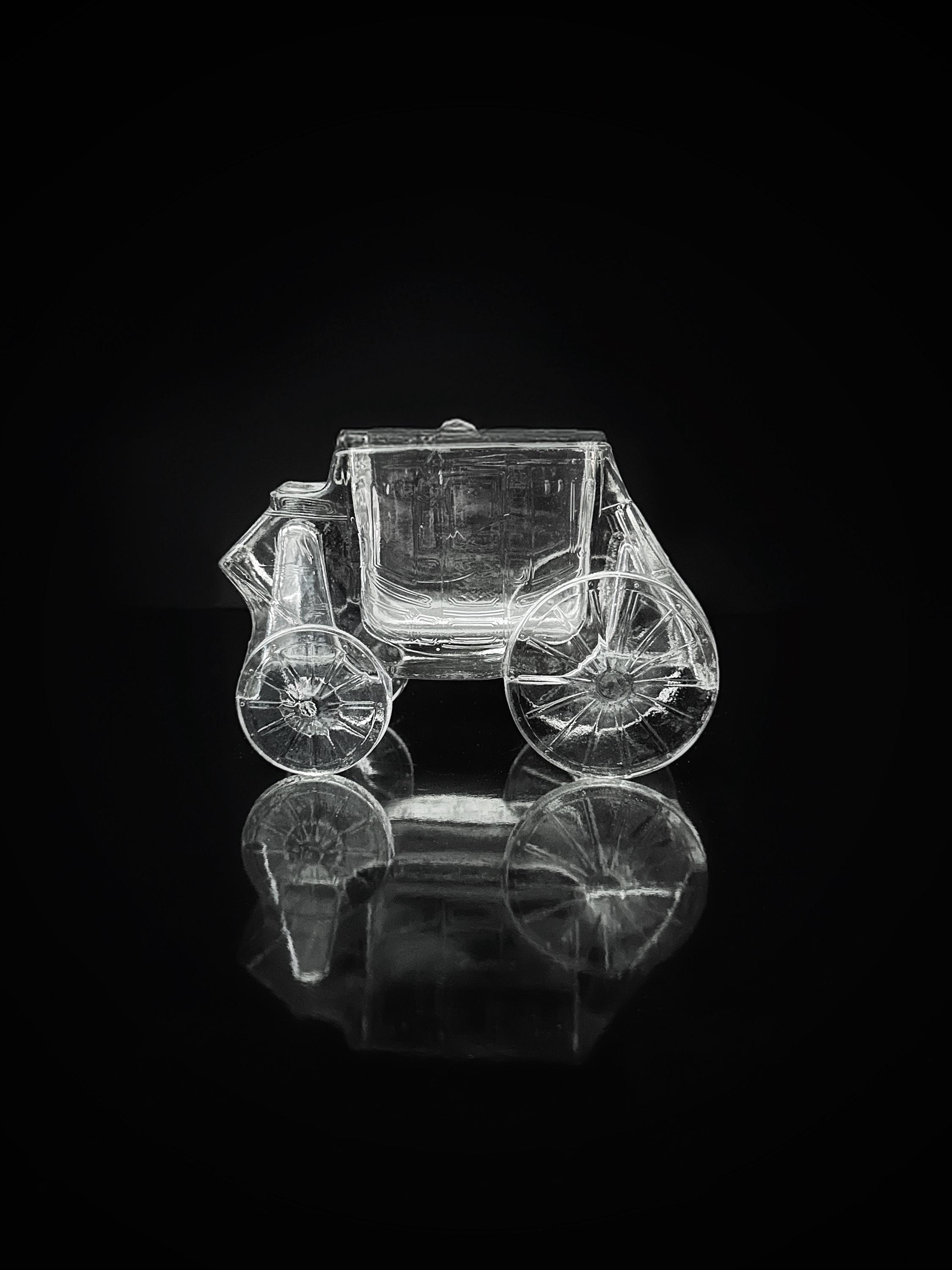 Vintage Glasvase in Kutschenform, 1960er/70er