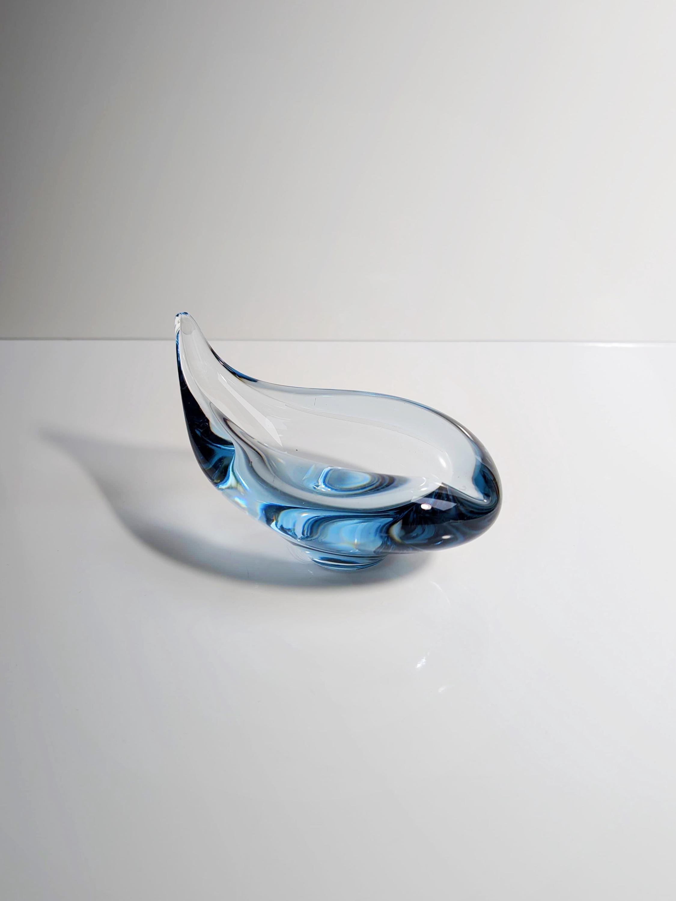 Per Lütken für Holmegaard „Akva“ Glasschale in Hellblau