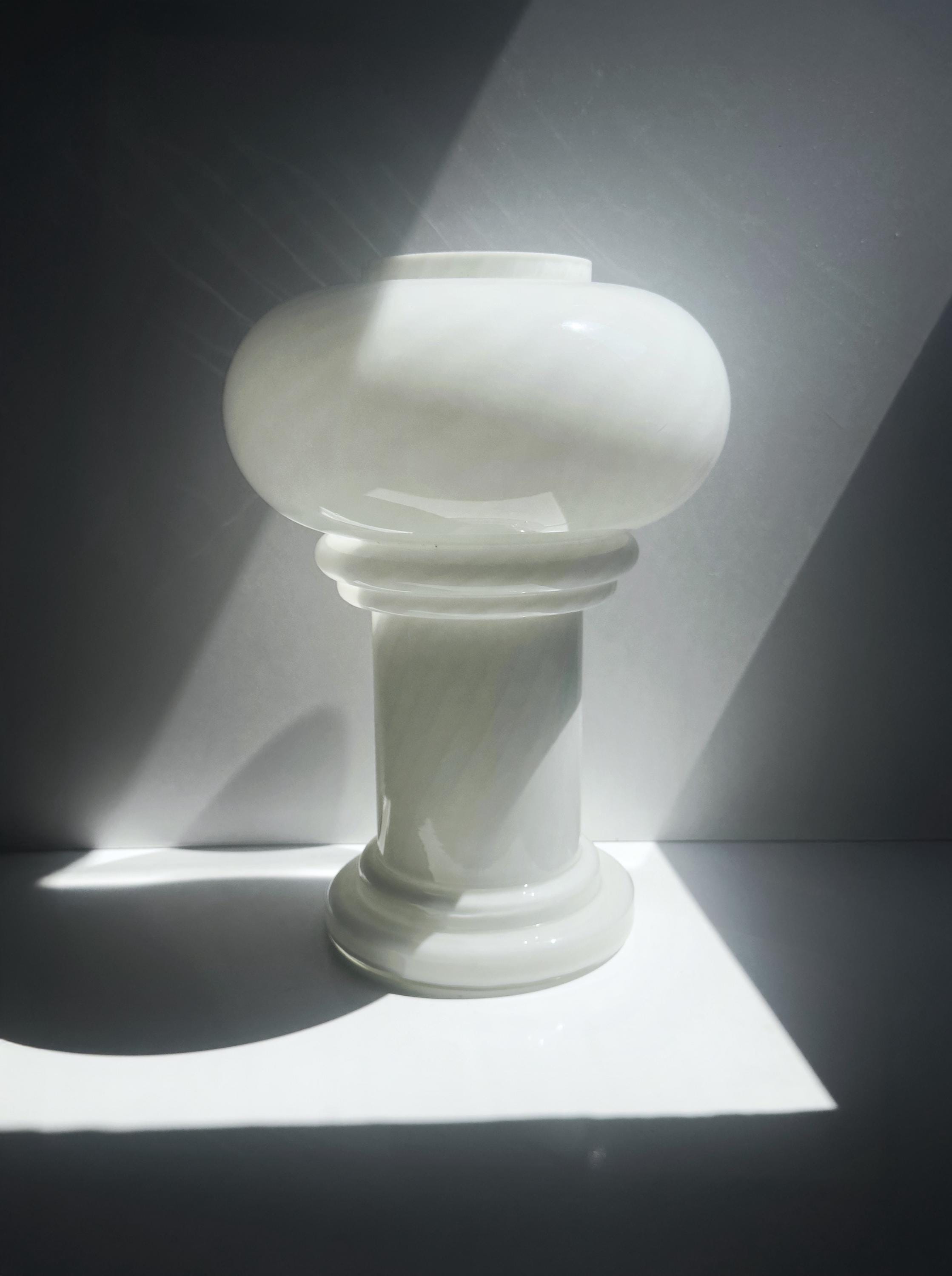 Vintage Murano Glas Pilzlampe mit Swirl