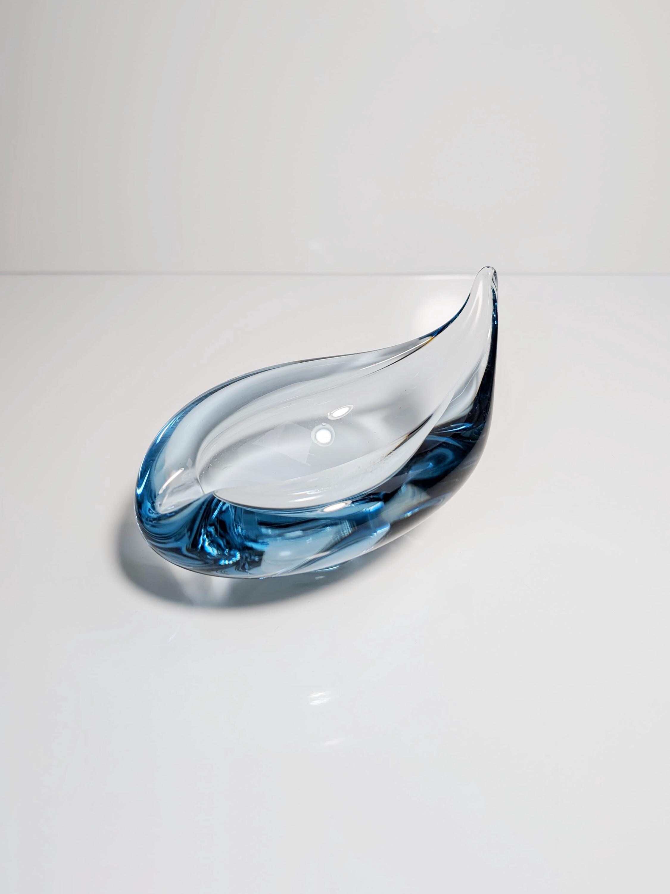 Per Lütken für Holmegaard „Akva“ Glasschale in Hellblau