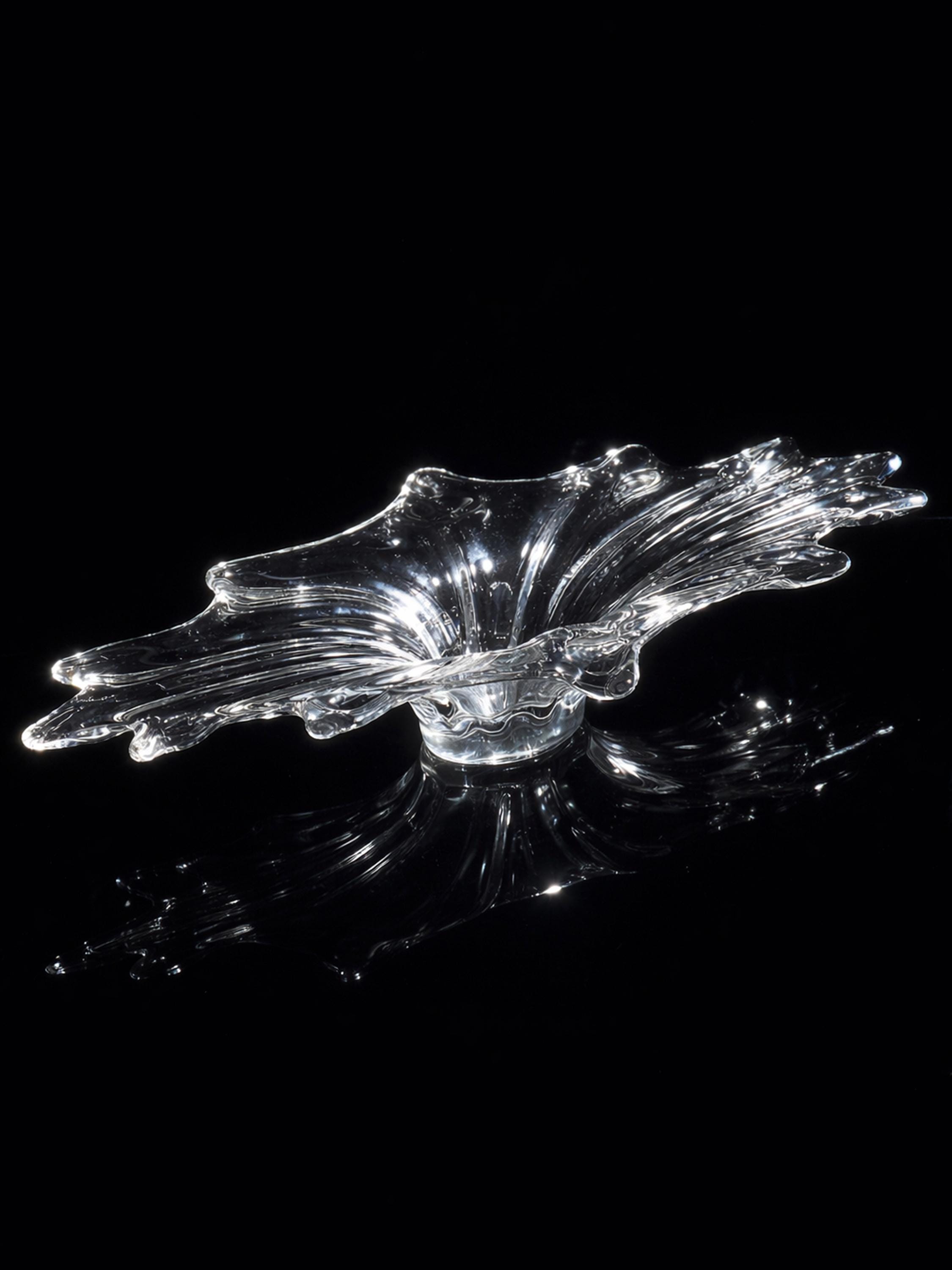 Große Vintage Murano Glasschale, 61 cm, Italien 1970er/80er