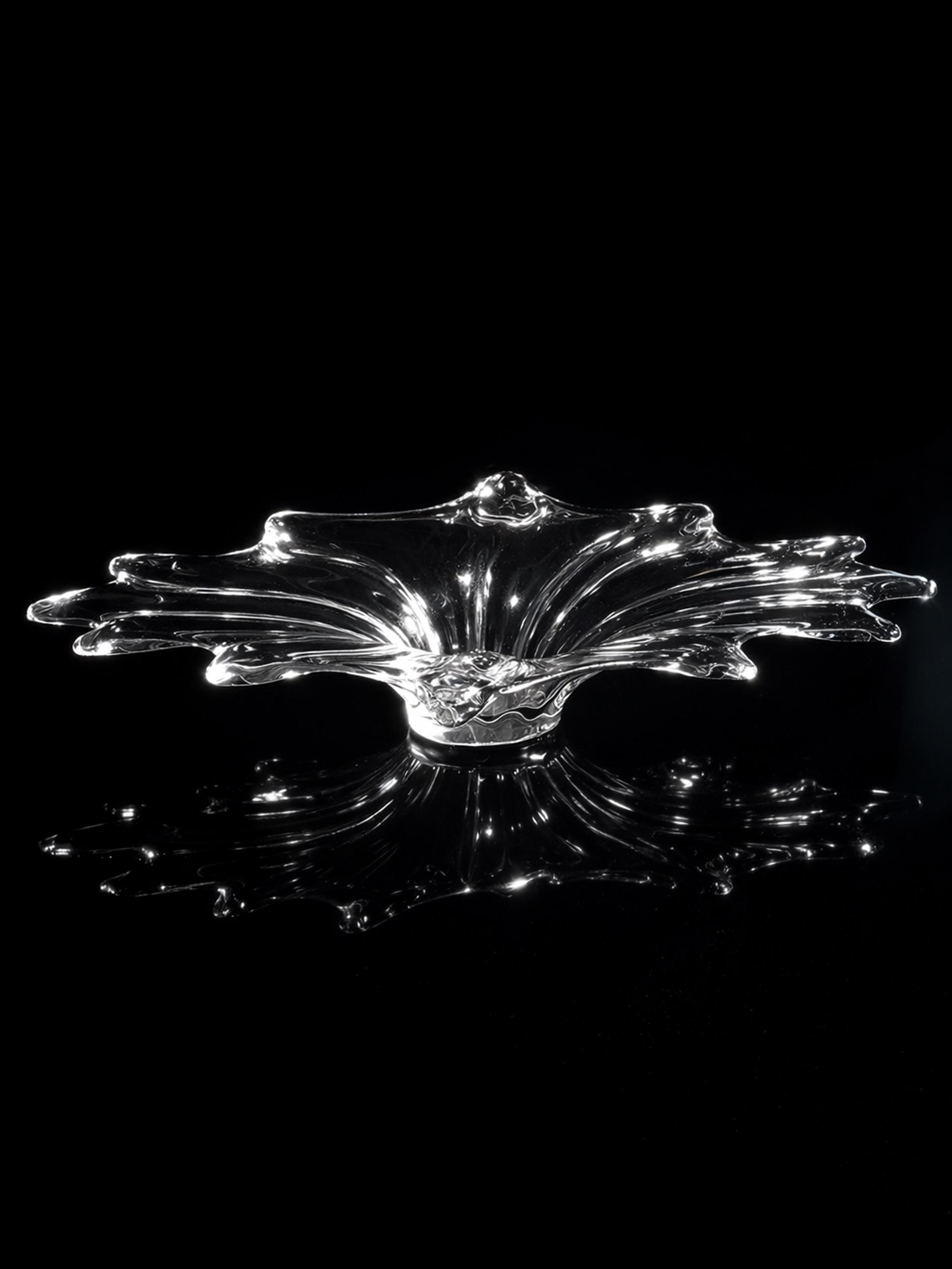 Große Vintage Murano Glasschale, 61 cm, Italien 1970er/80er