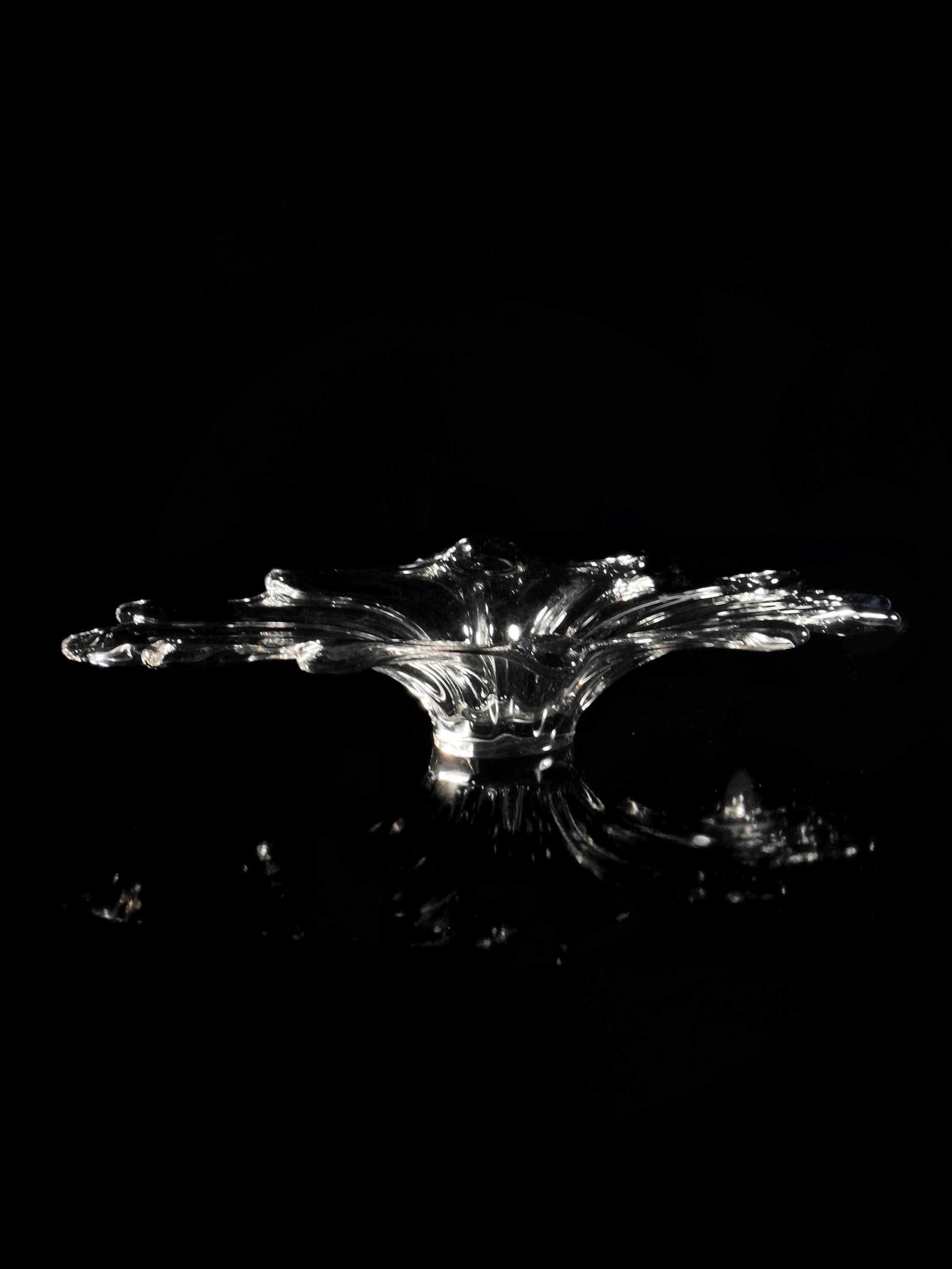 Große Vintage Murano Glasschale, 61 cm, Italien 1970er/80er