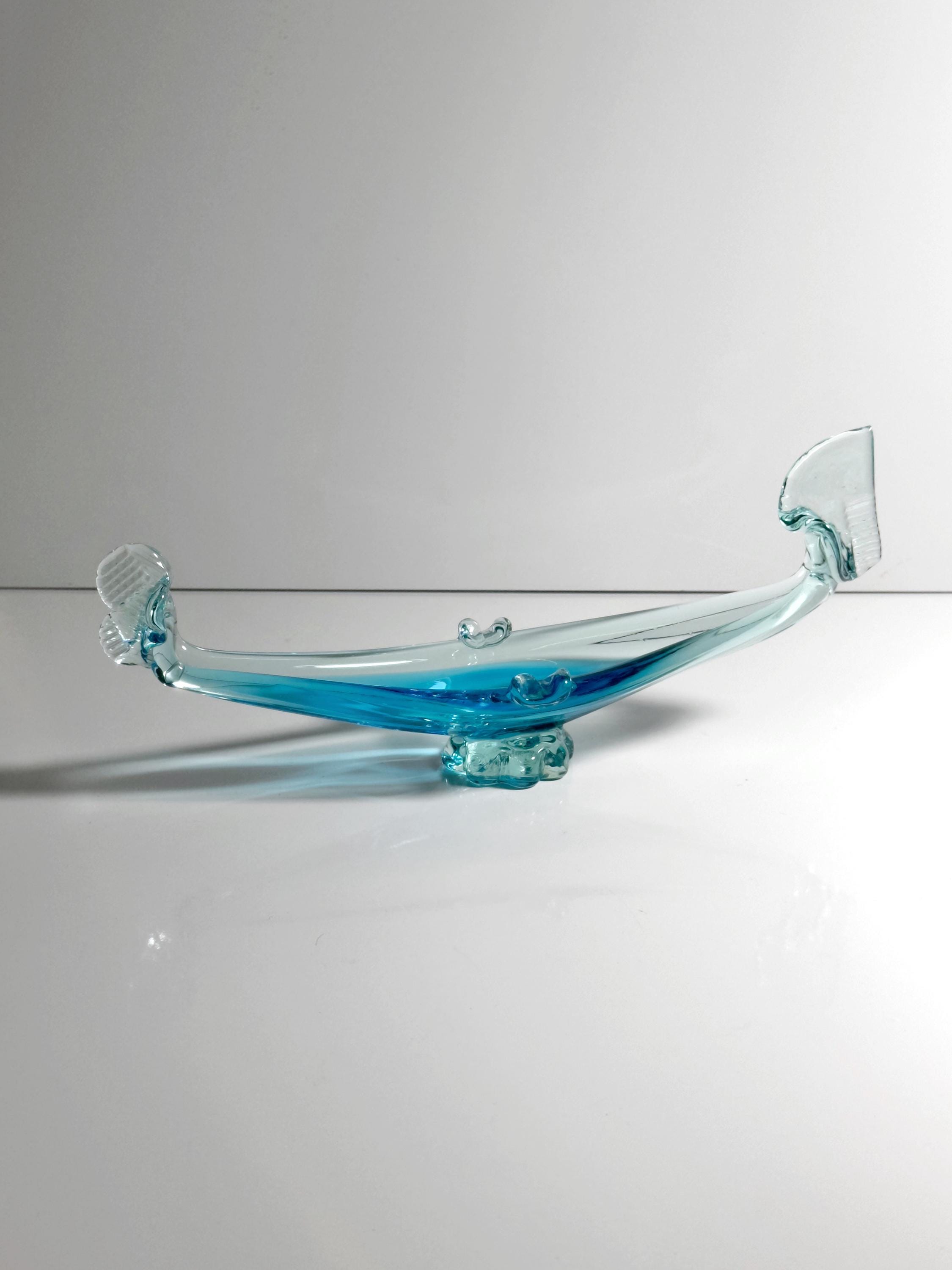 Vintage Murano Gondel-Aschenbecher in Aquablau