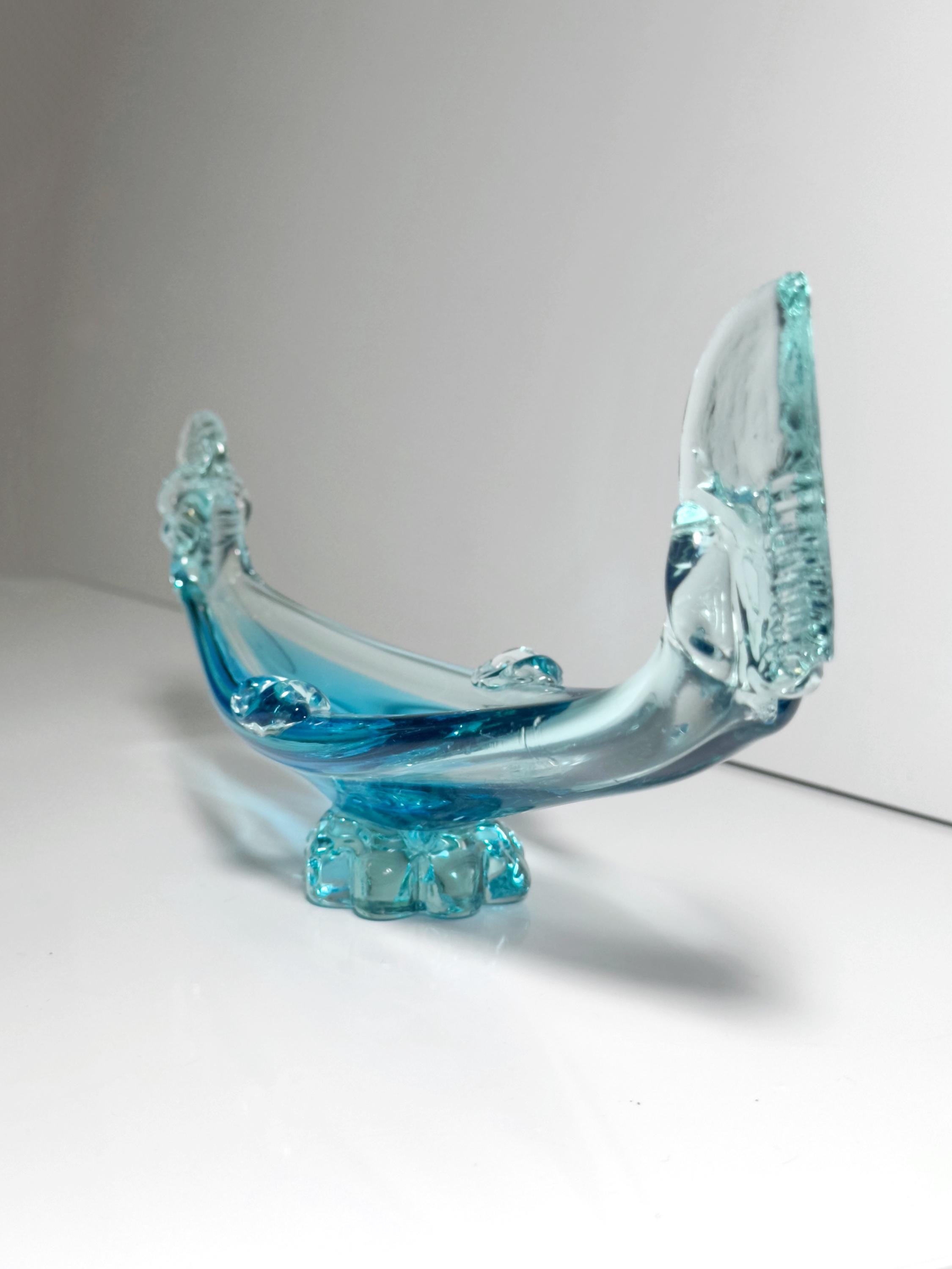 Vintage Murano Gondel-Aschenbecher in Aquablau