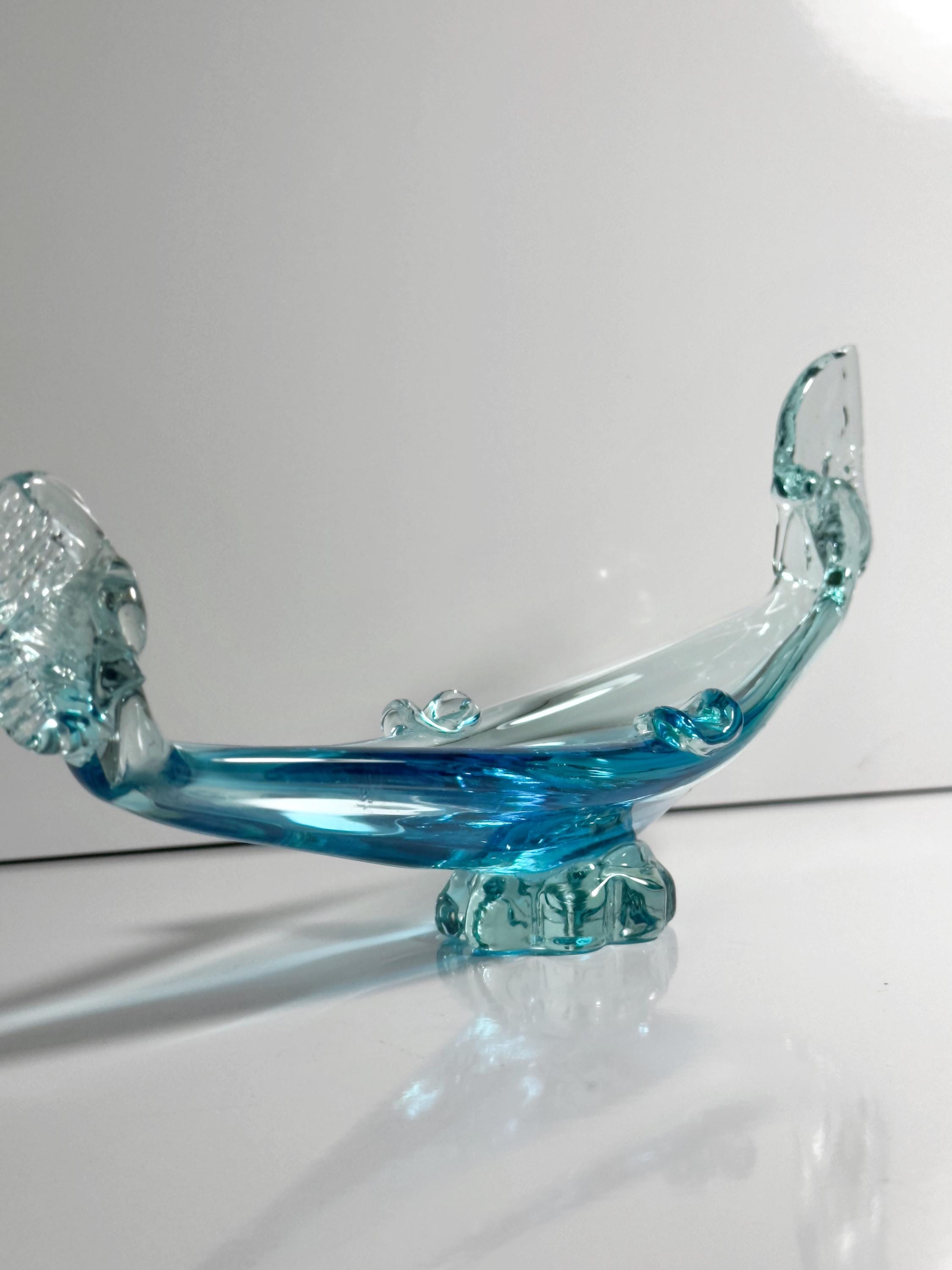 Vintage Murano Gondel-Aschenbecher in Aquablau
