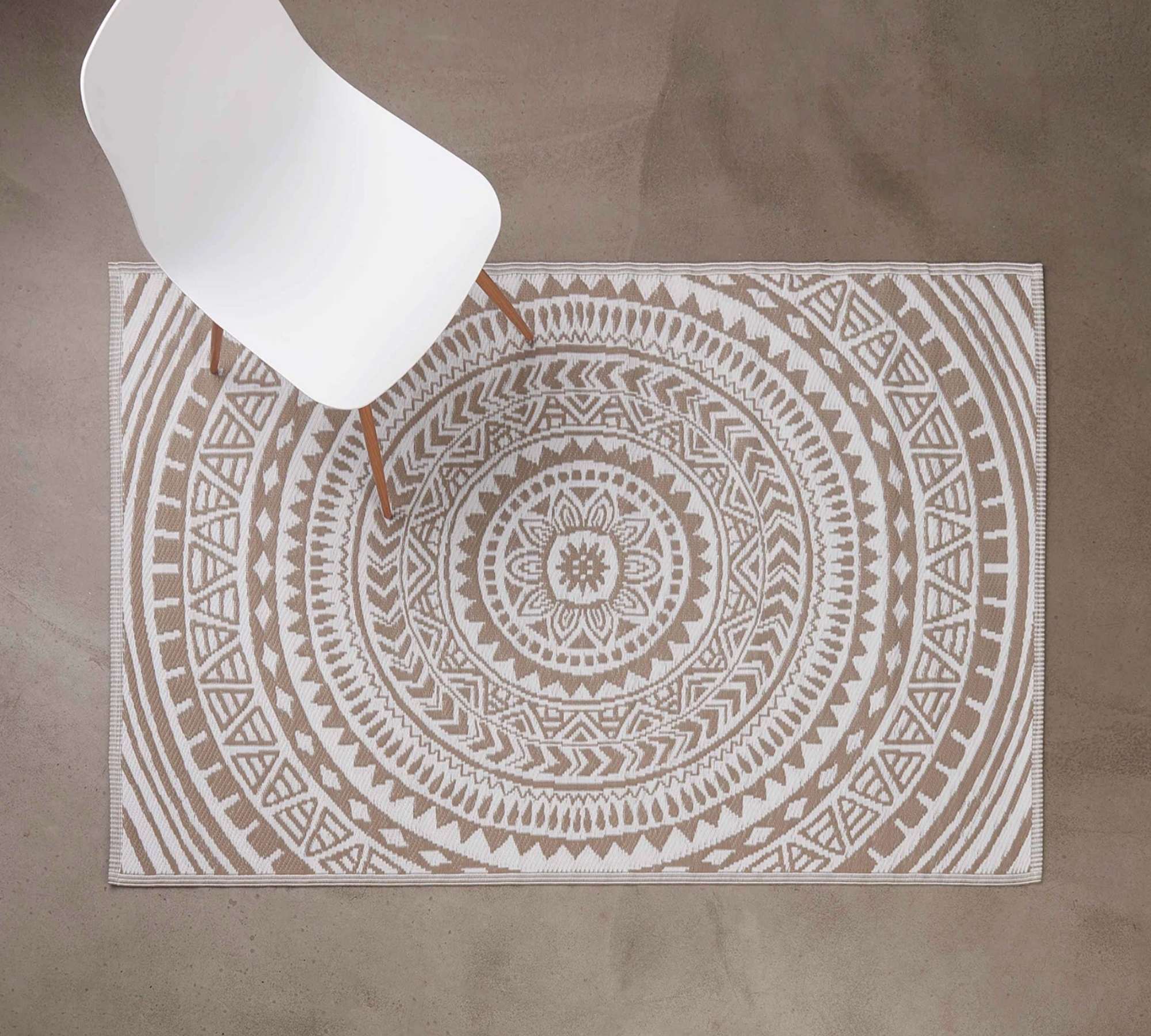 In- / Outdoorteppich Recyceltes Material Beige