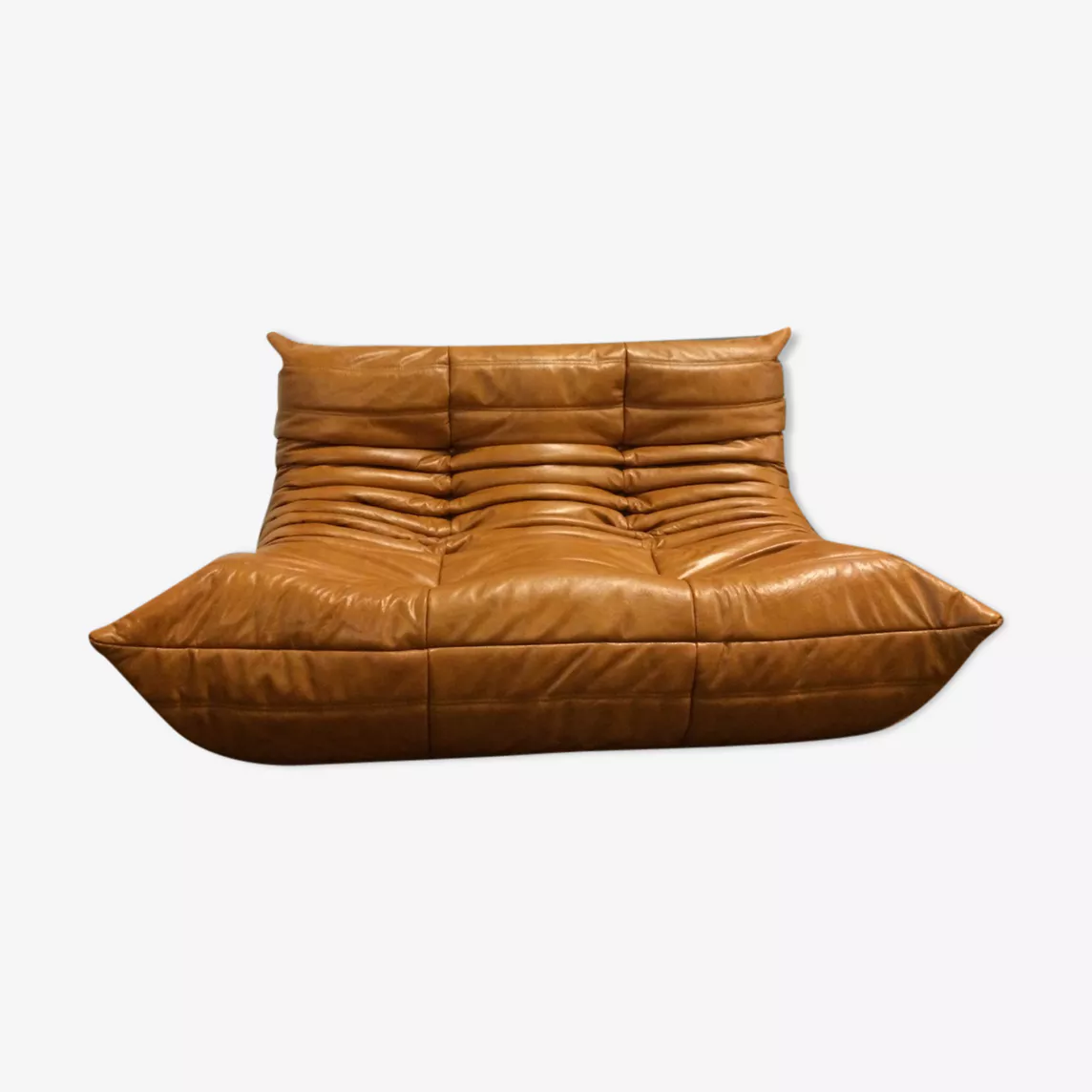 Togo Sofa 2-Sitzer Glattleder Cognac Braun