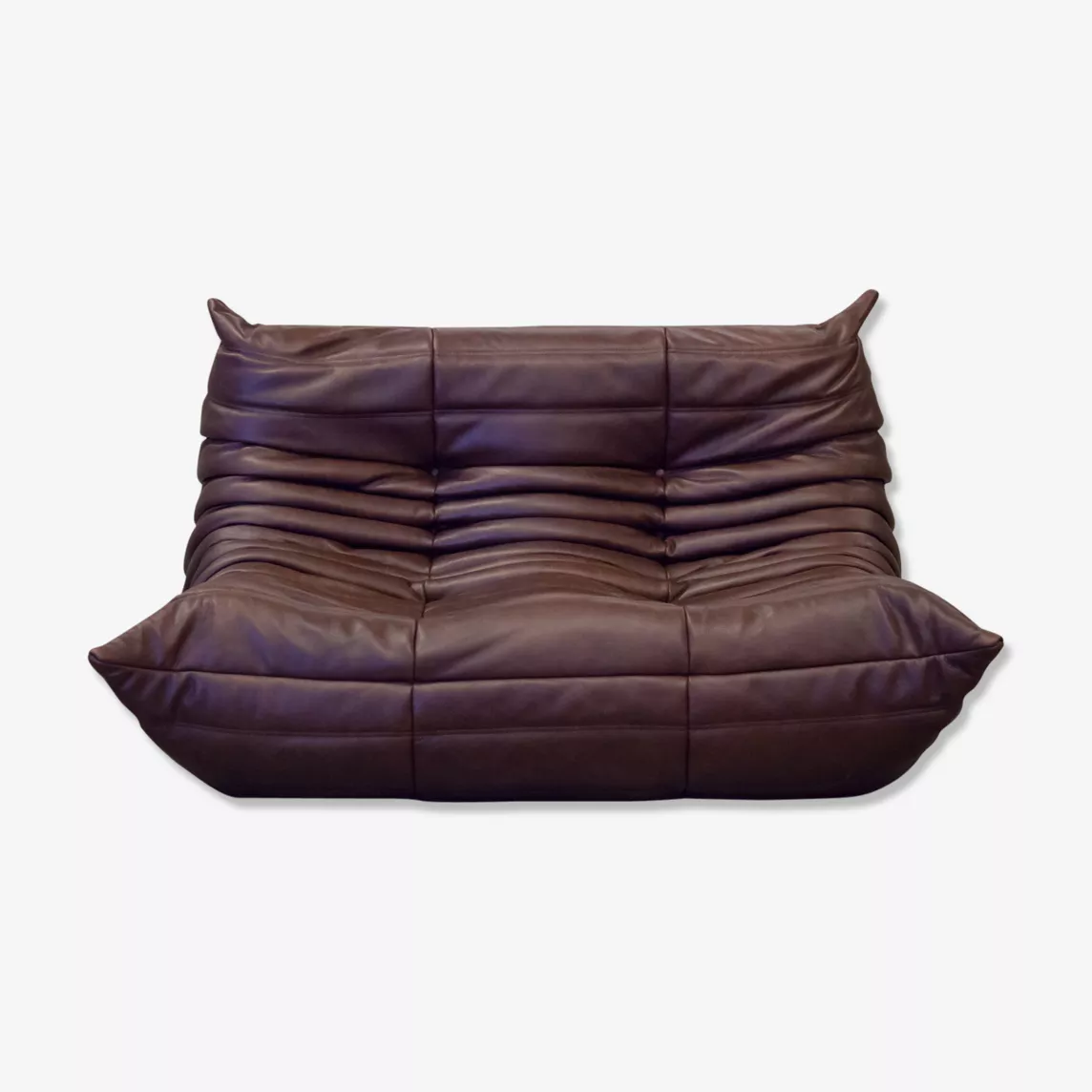 Togo Sofa 2-seater Pull-Up-Leather Chocolate Brown