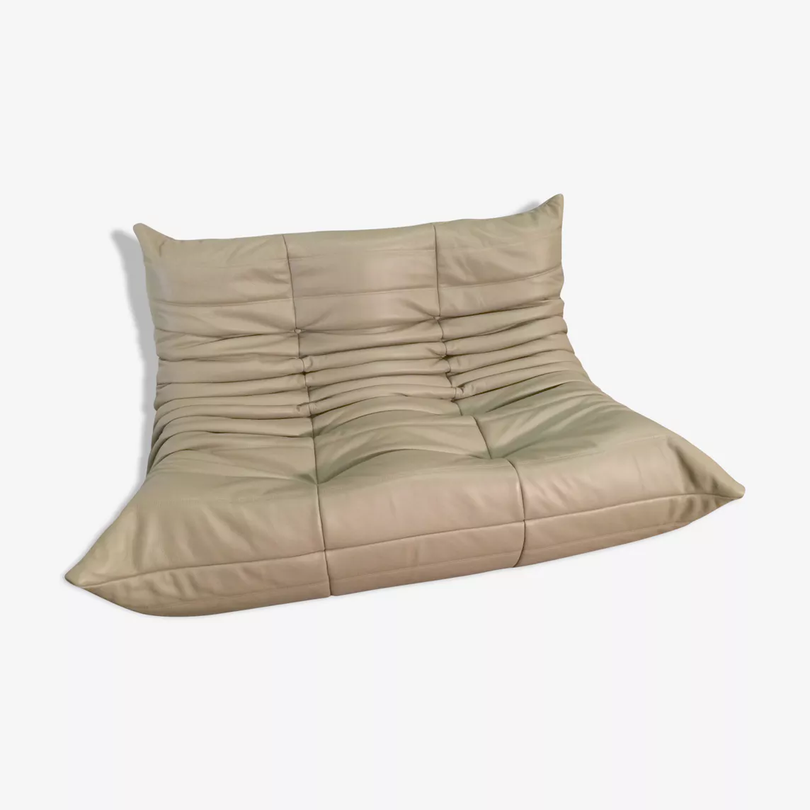 Togo Sofa 2-Sitzer Leder Grau