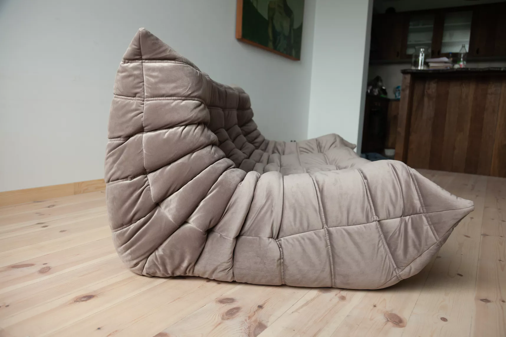 Togo Sofa 3-seater velvet warm grey