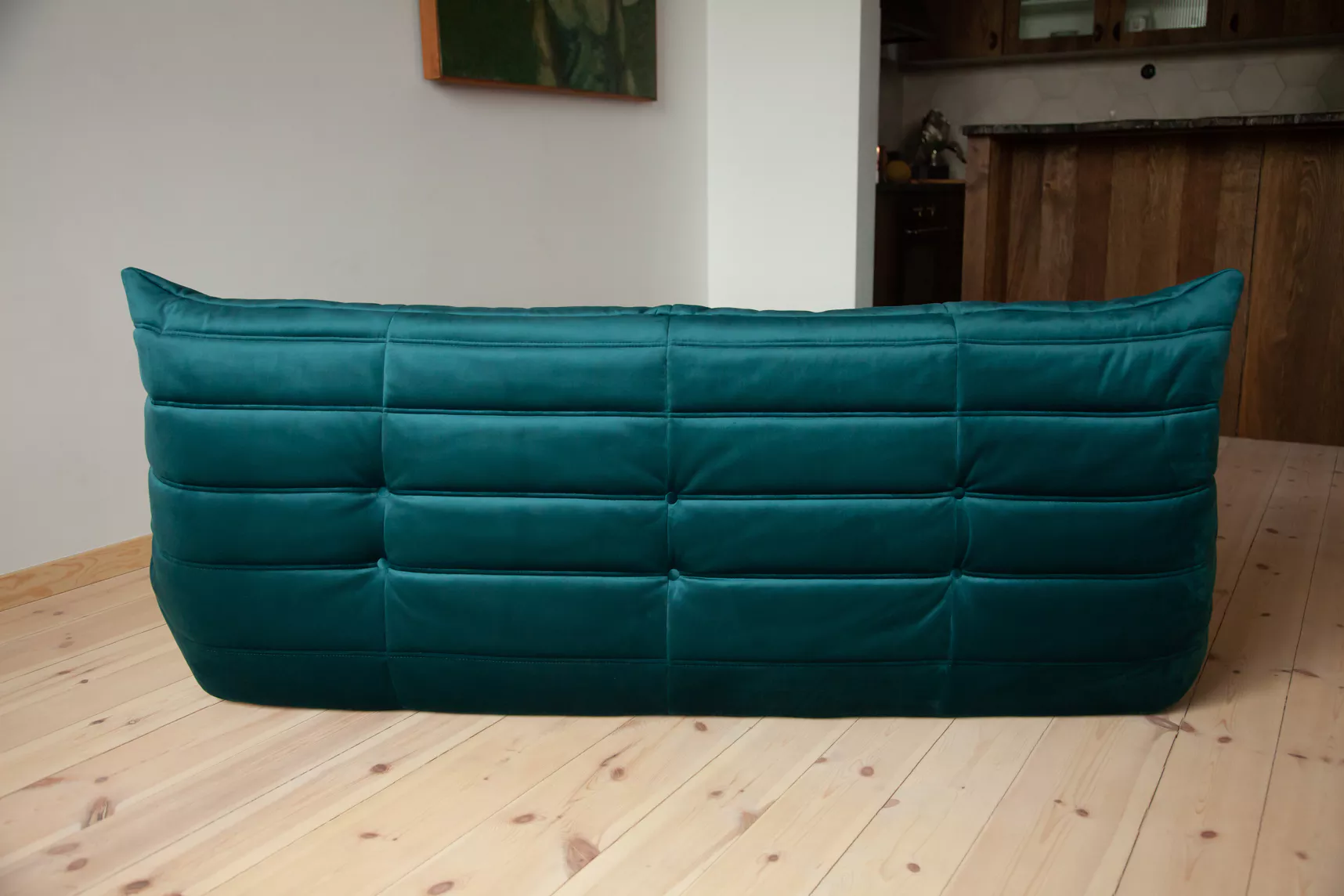 Togo Sofa 3-seater velvet petrol