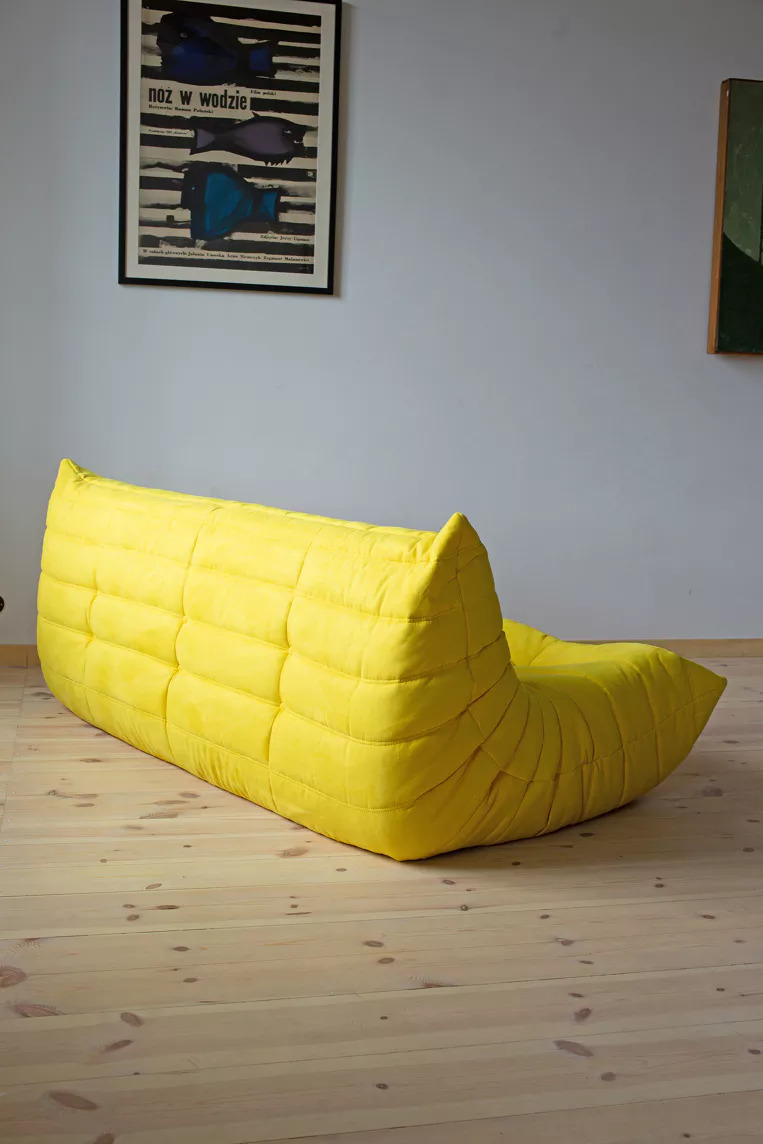 Togo Sofa 3-seater textile lemon yellow