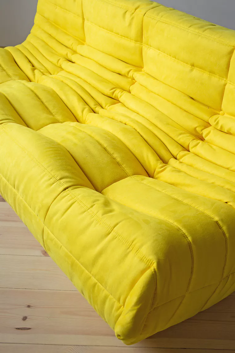 Togo Sofa 3-seater textile lemon yellow