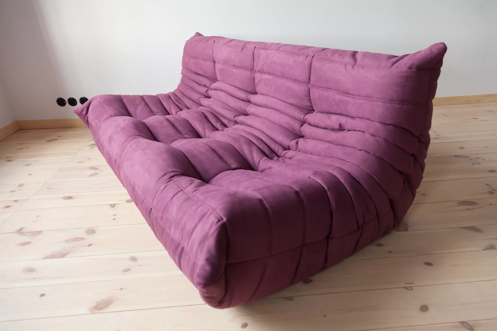 Togo Sofa 3-Seater Textile Aubergine