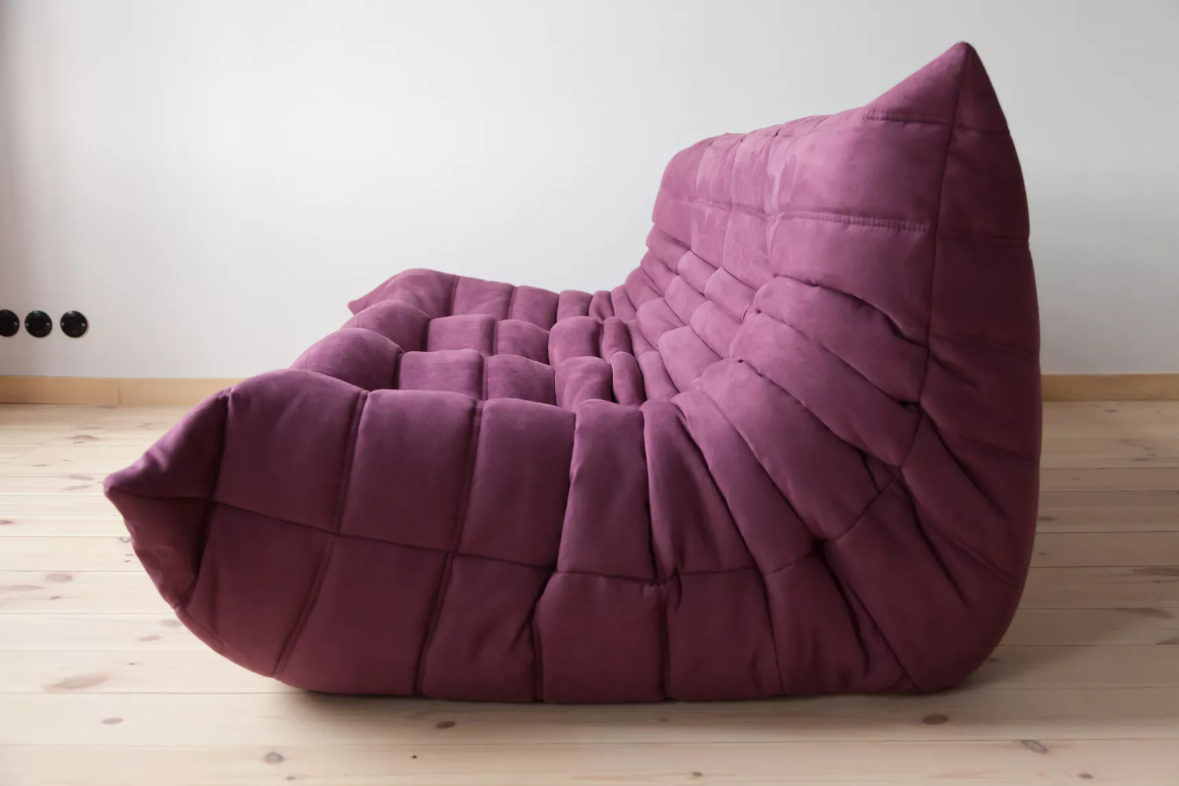 Togo Sofa 3-Seater Textile Aubergine