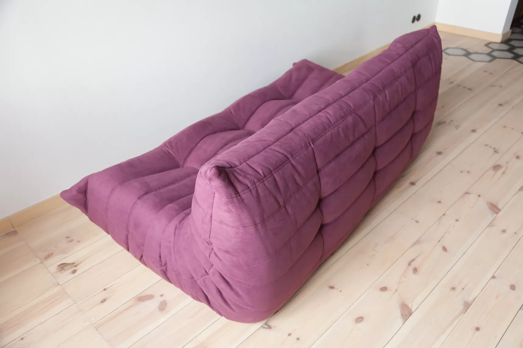 Togo Sofa 3-Seater Textile Aubergine