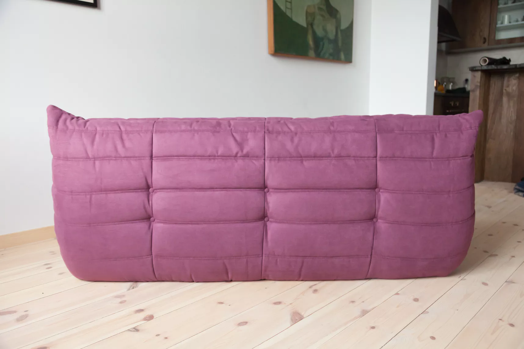 Togo Sofa 3-Seater Textile Aubergine