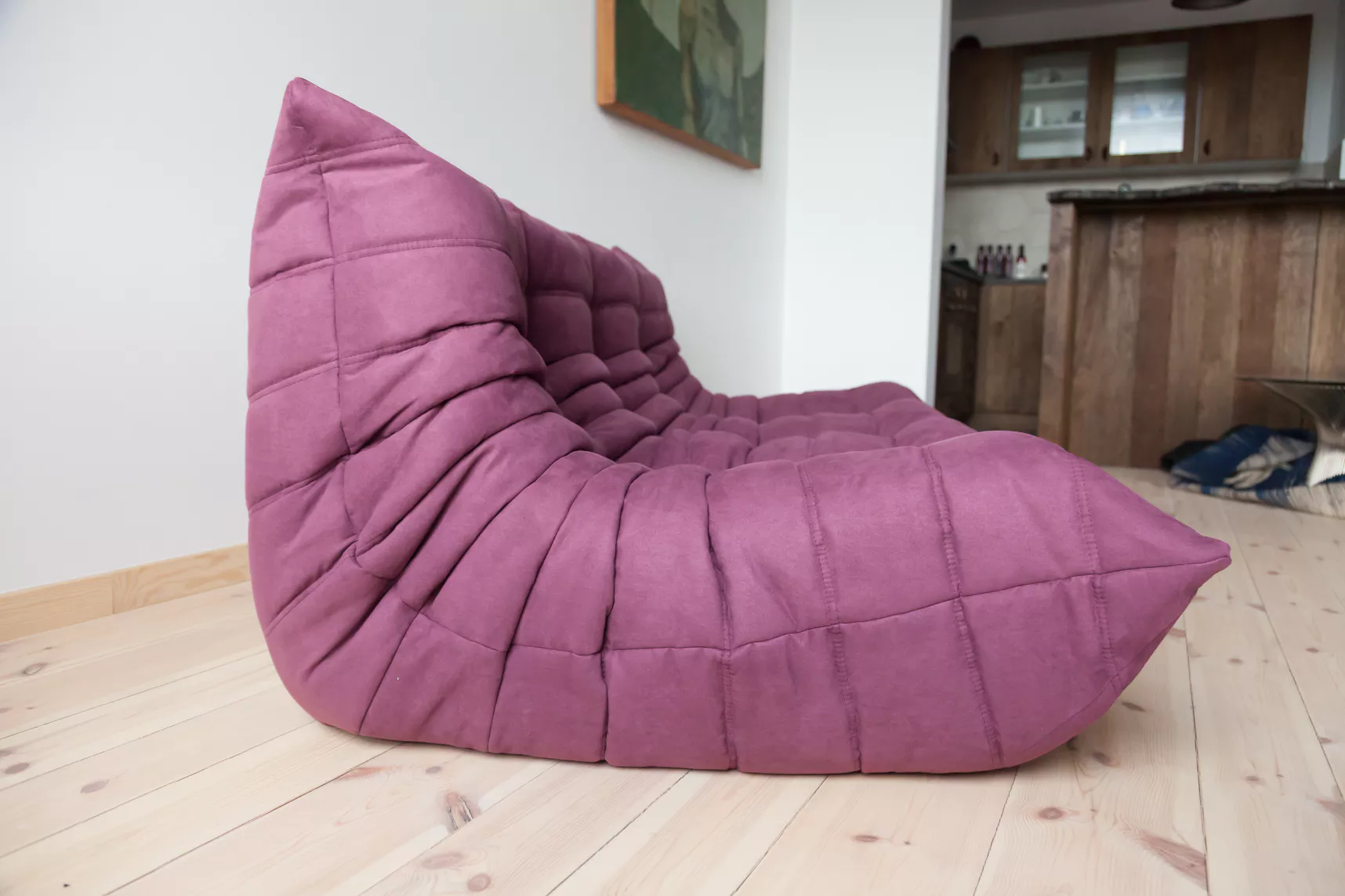 Togo Sofa 3-Seater Textile Aubergine
