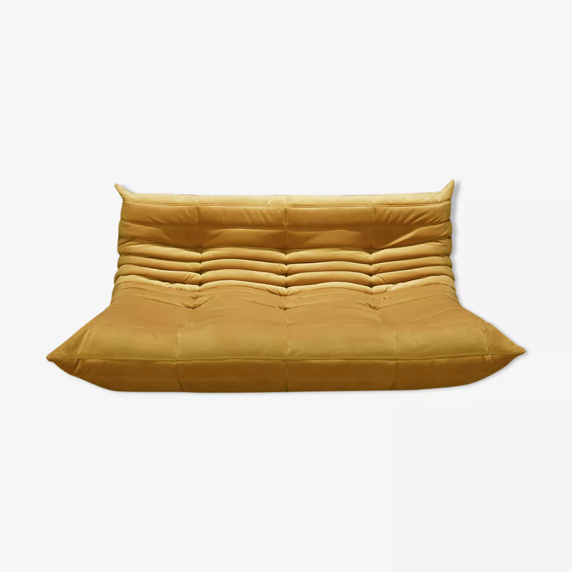 Togo Sofa 3-seater velvet mustard yellow