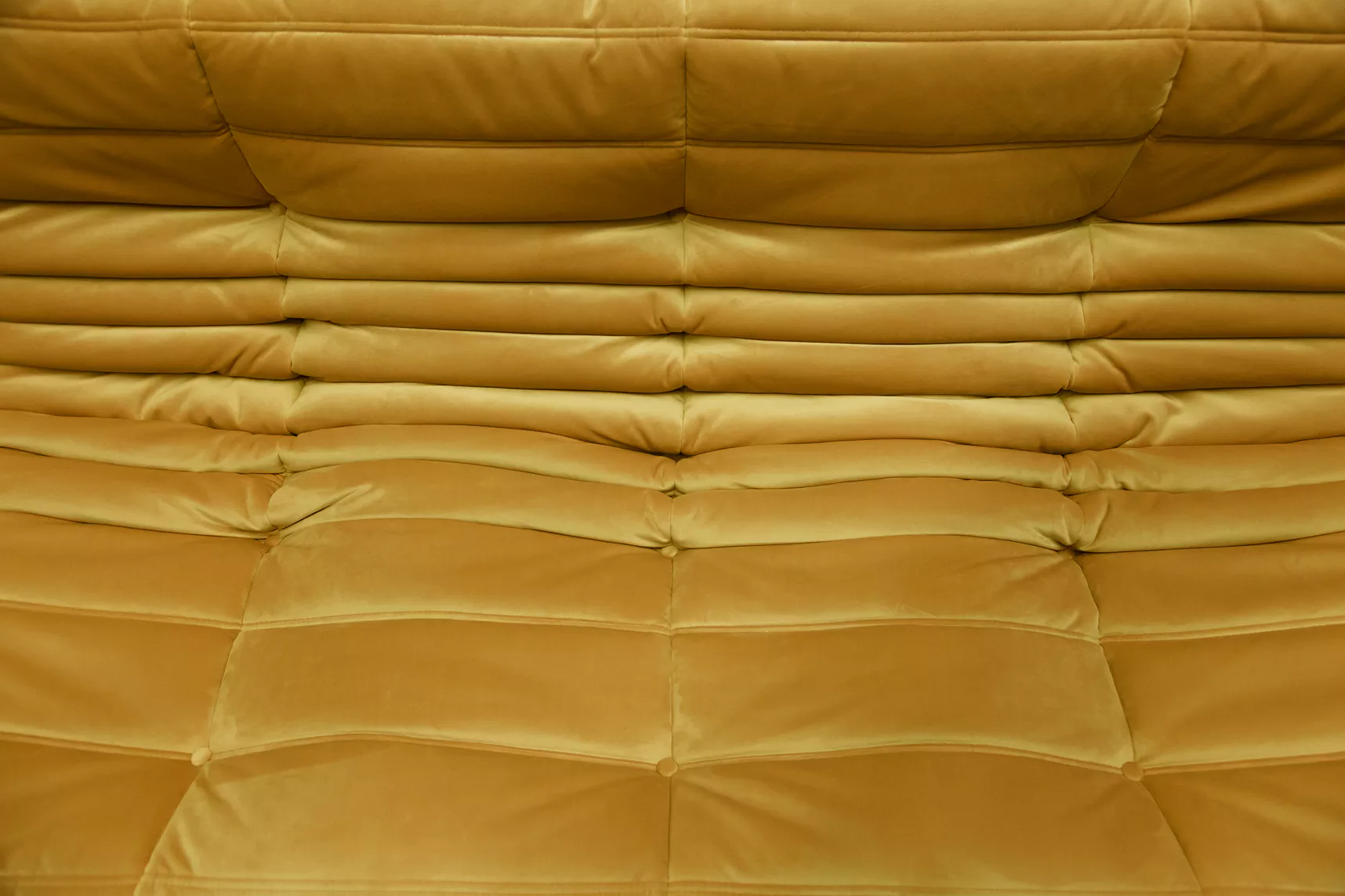 Togo Sofa 3-seater velvet mustard yellow