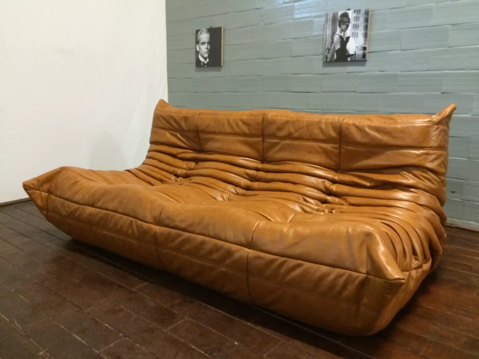 Togo Sofa 3-Sitzer Leder Beige