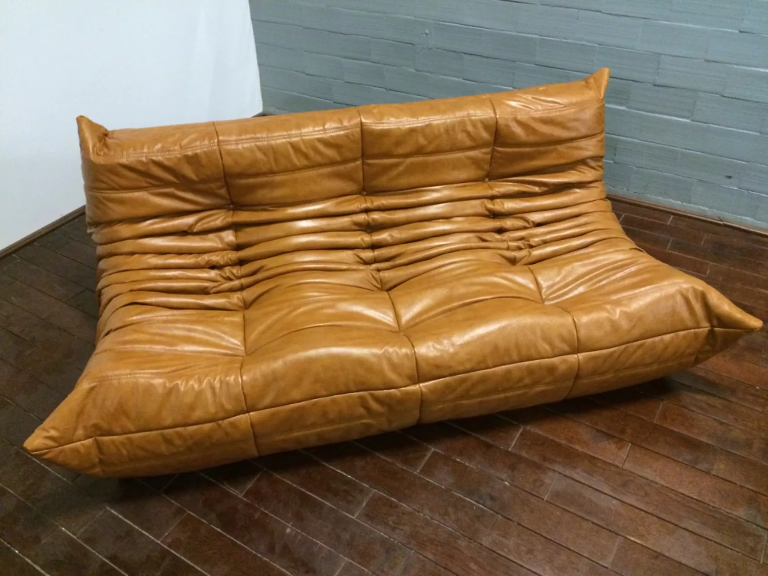 Togo Sofa 3-Sitzer Leder Beige