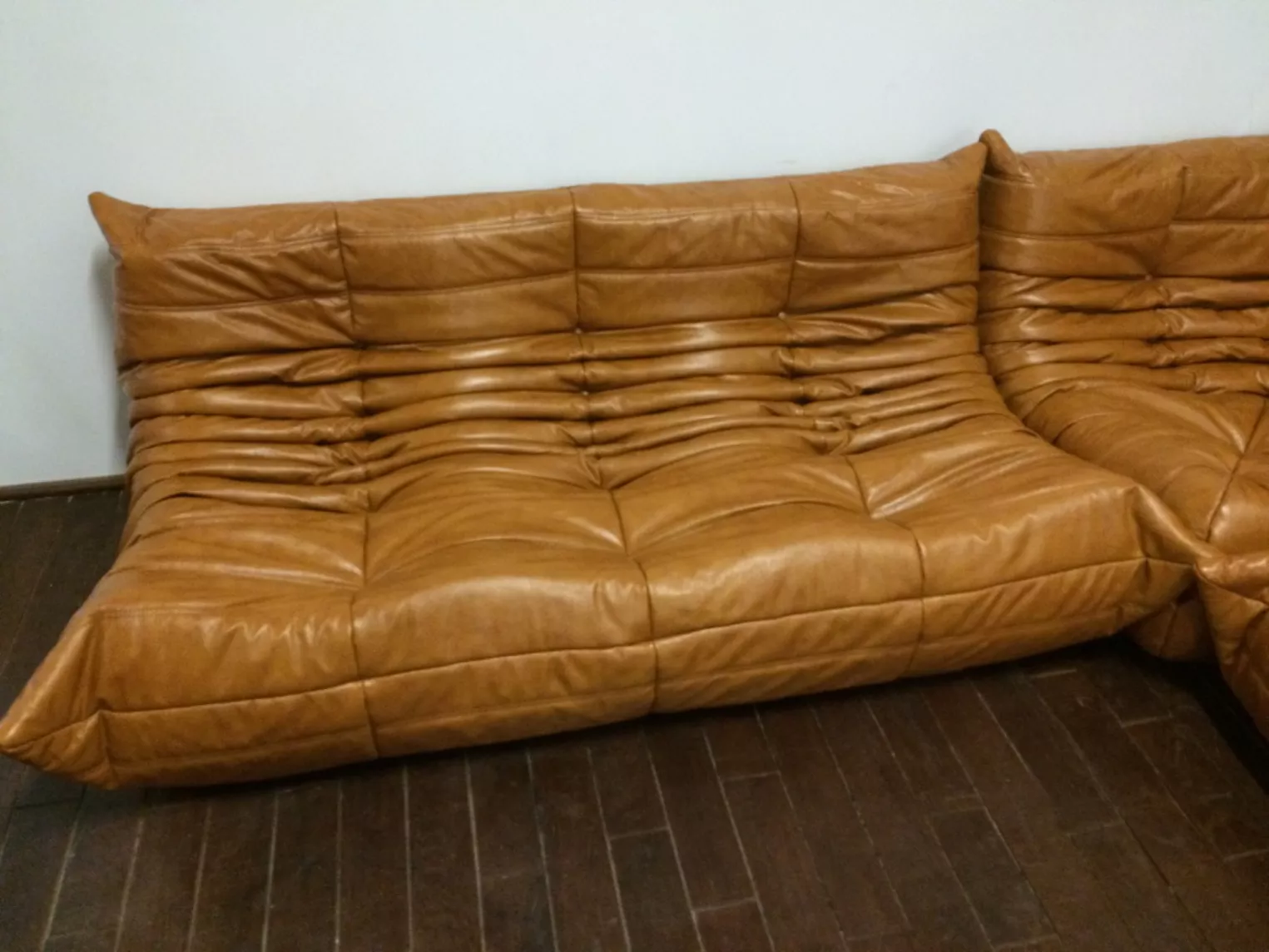 Togo Sofa 3-Sitzer Leder Beige