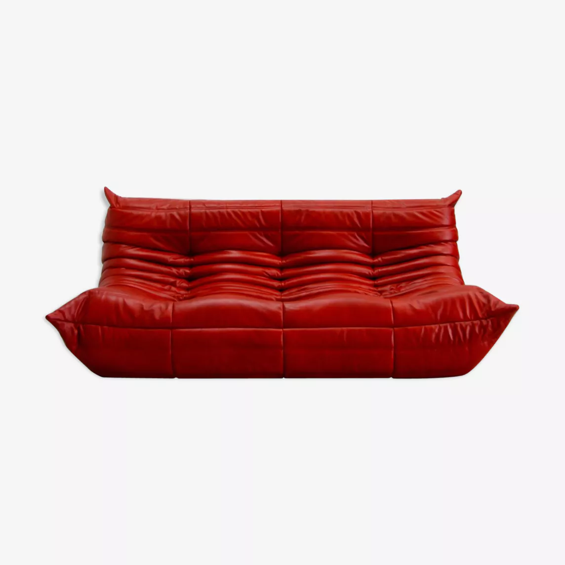 Togo Sofa 3-Sitzer Leder Rot